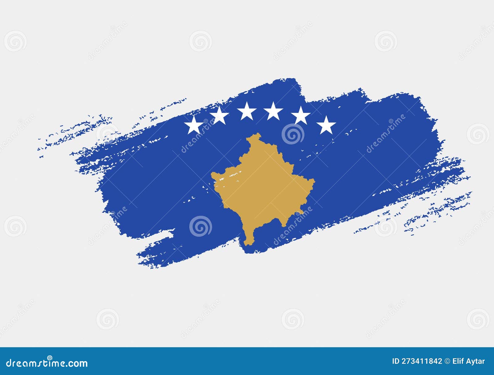 Kosovo flag black and white country national Vector Image