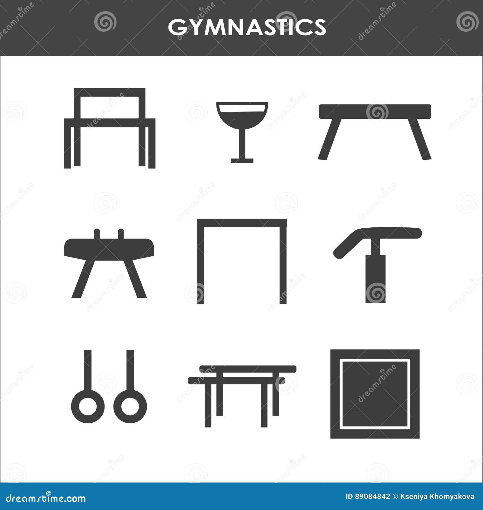 Artistic Gymnastics Equipment Cartoon Vector 89628023