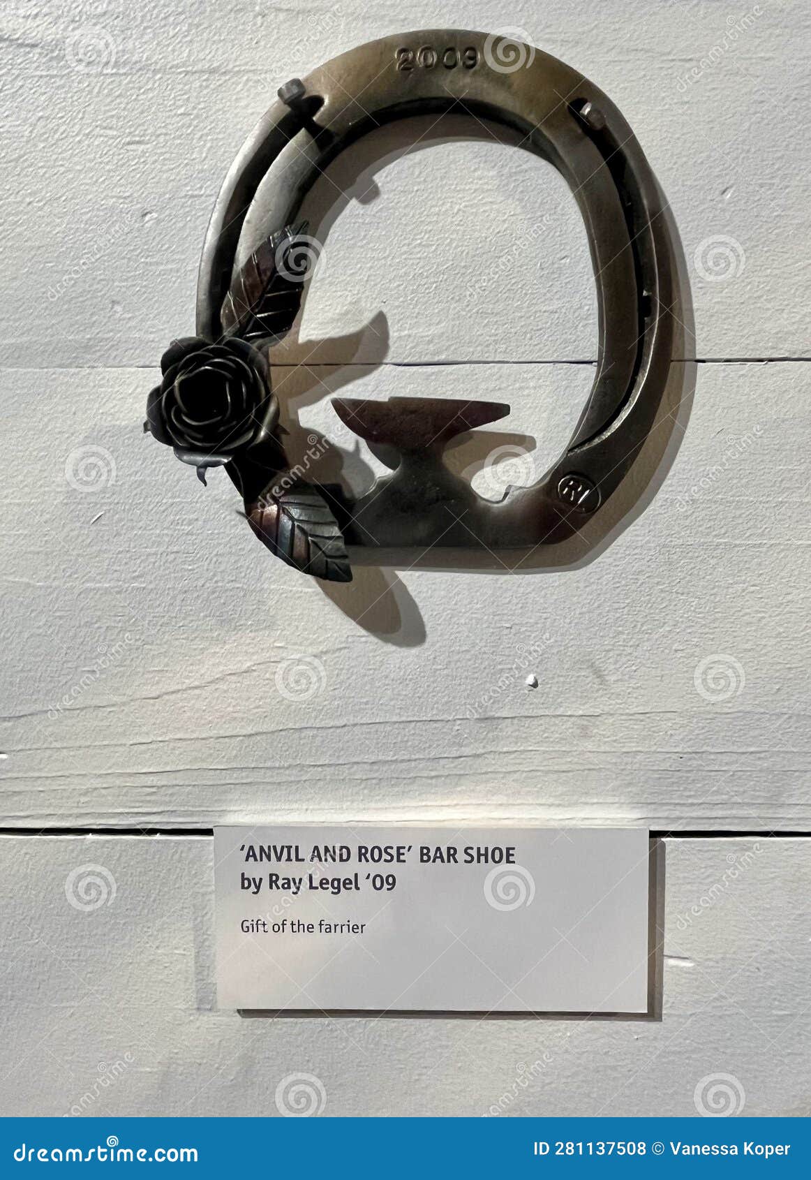An Artistic Horseshoe in a Display in the Kentucky Derby Museum Stock