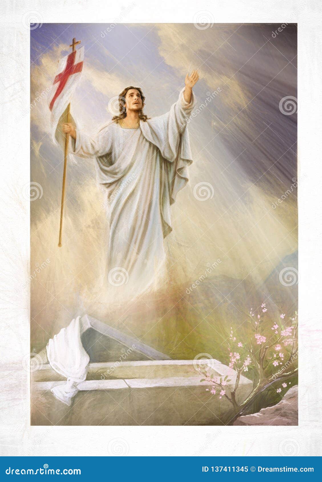 The resurrection of Jesus stock illustration. Illustration of ...