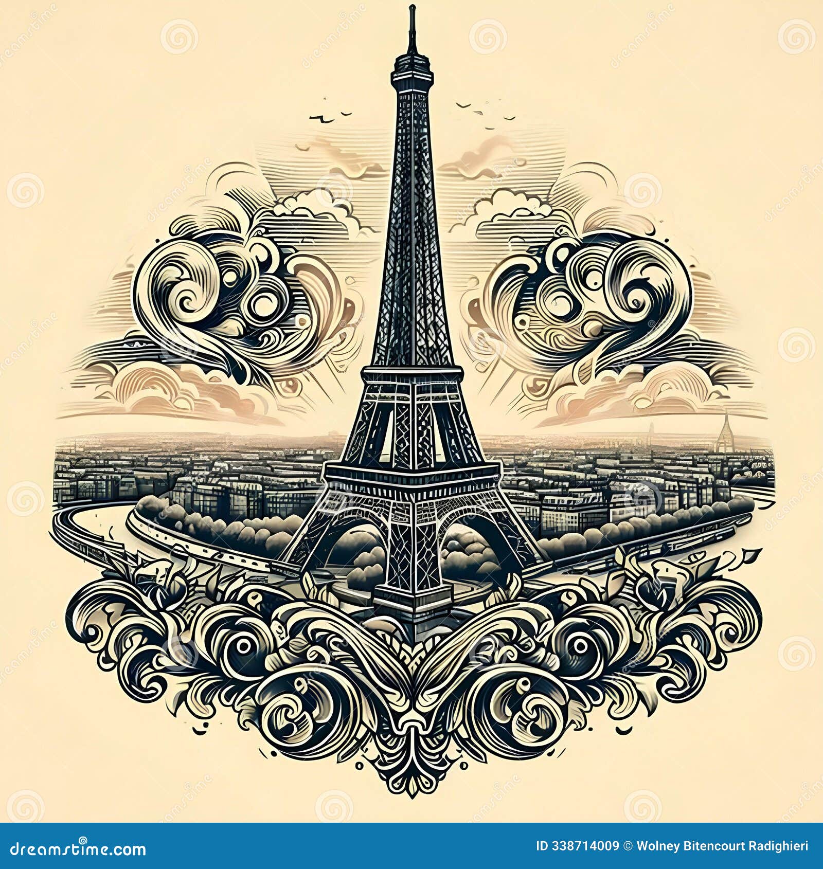 artistic  with the eifel tower