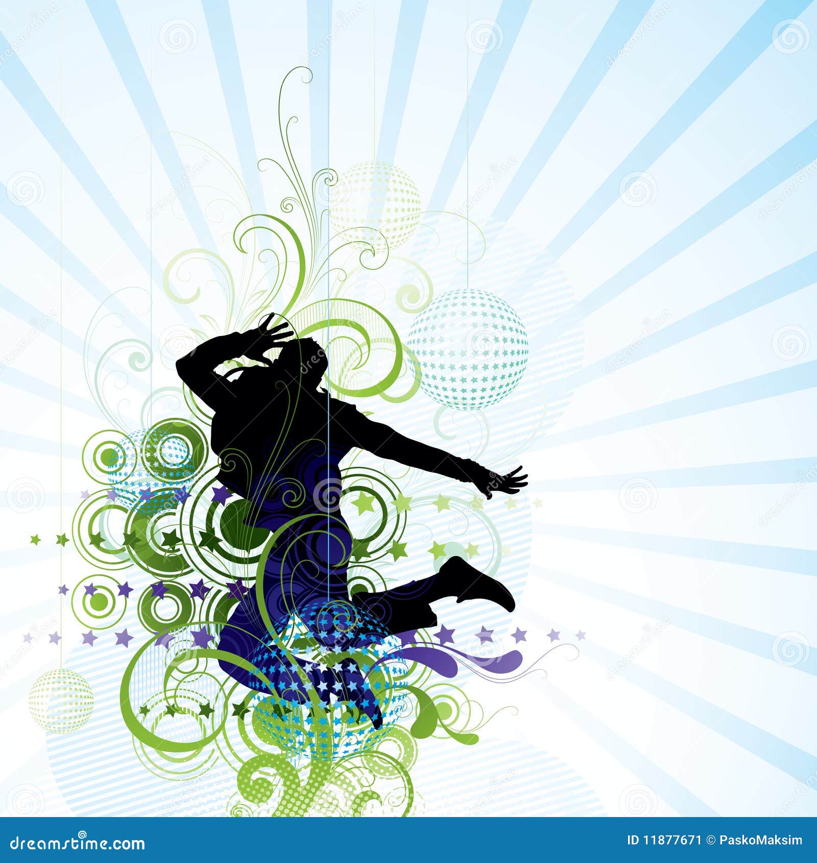 Artistic Man Jumping Poster Stock Vector - Illustration of dancer ...