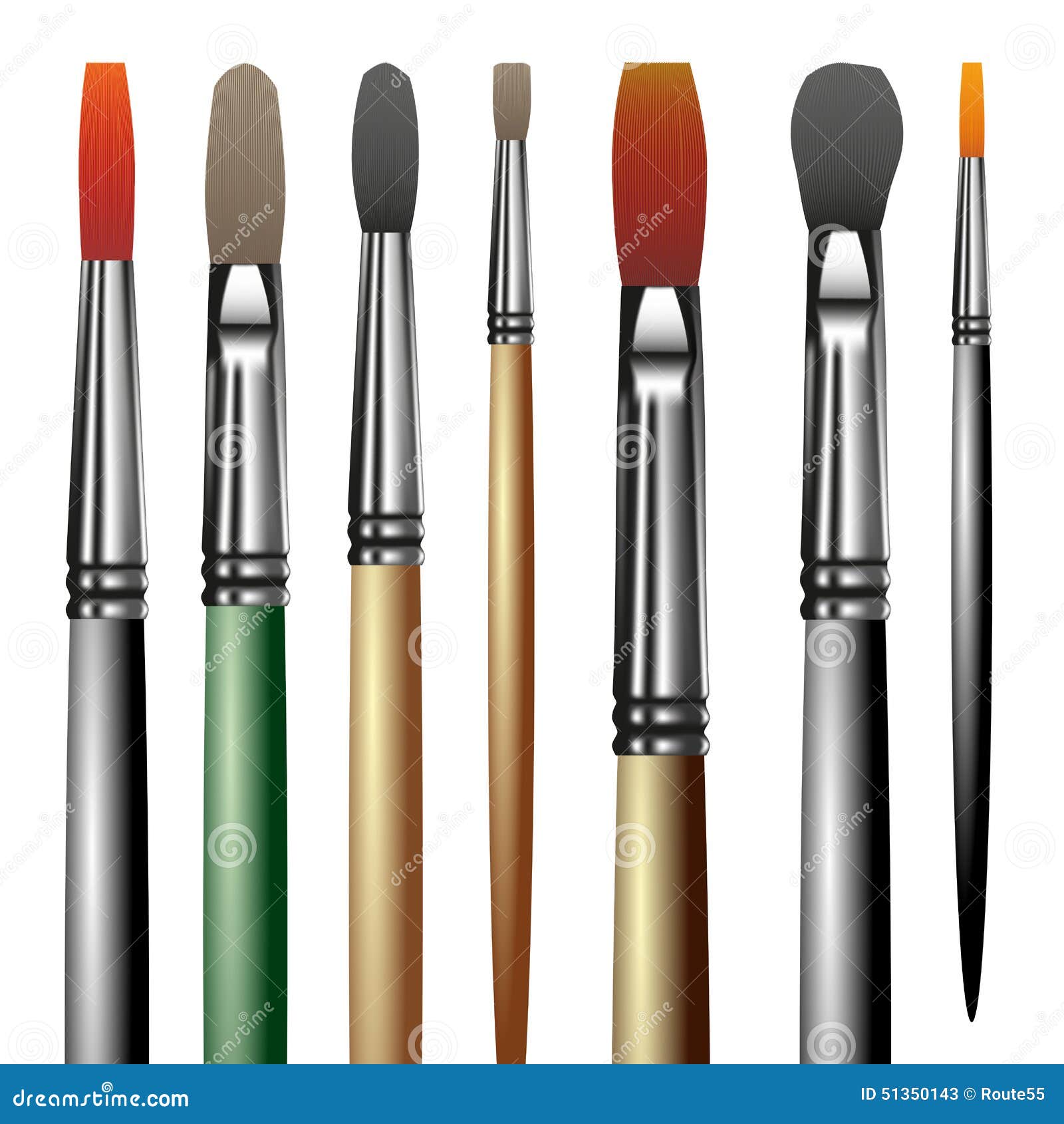 Artistic paint brushes stock vector. Illustration of creativity - 51350143