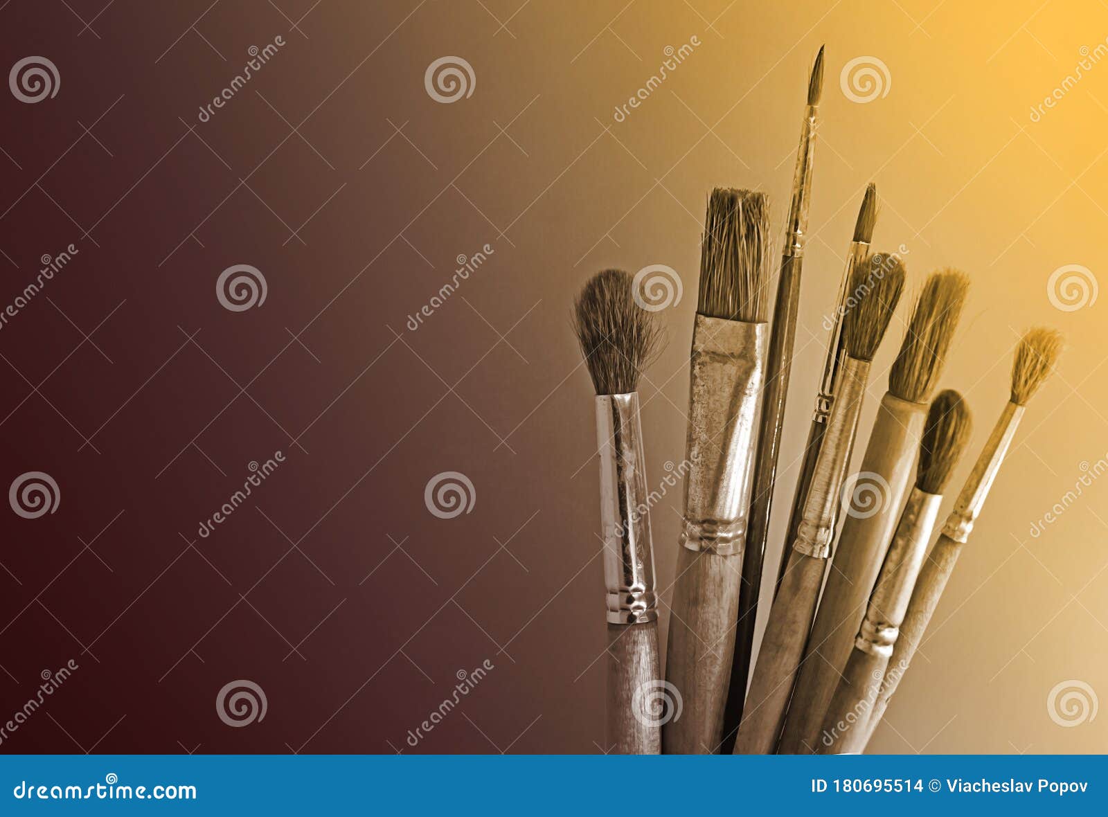 Artistic Paintbrushes in a Cup Stock Photo Image of brushes, hall