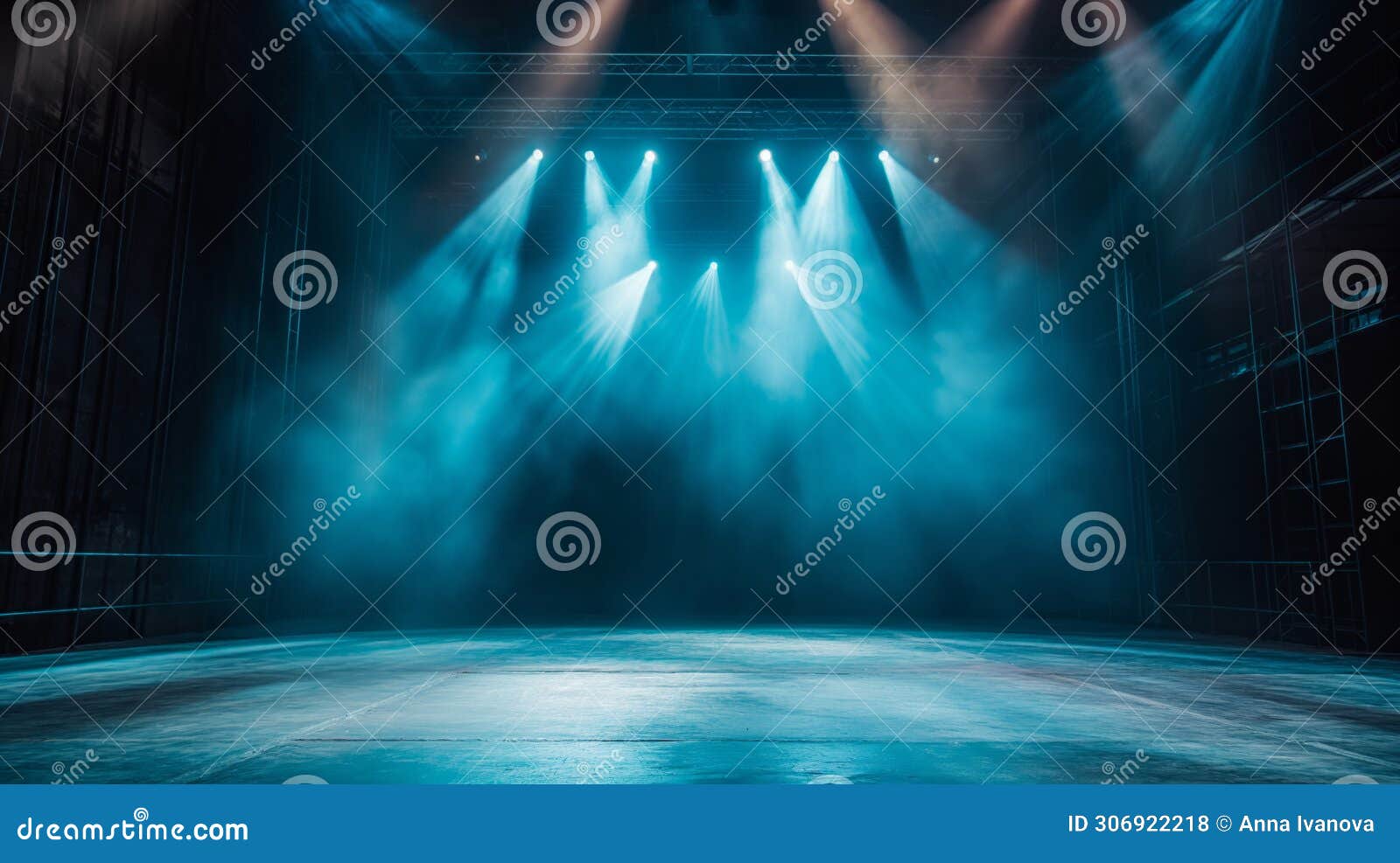 Artistic Performances Stage Light Background with Spotlight Illuminated