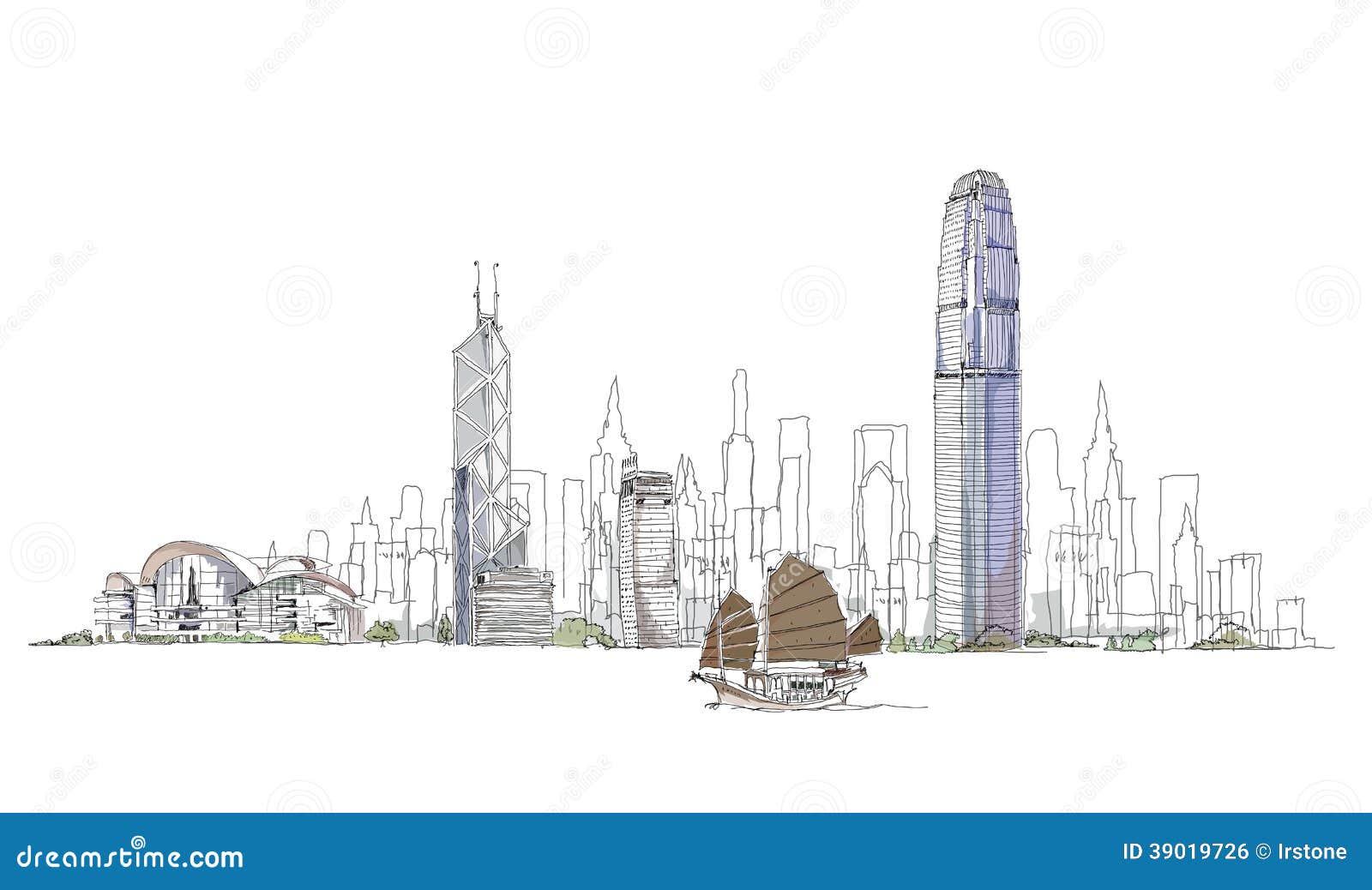 tumblr drawings city Artistic Sketch Sketch Hong Kong Stock Bay, Of Collection