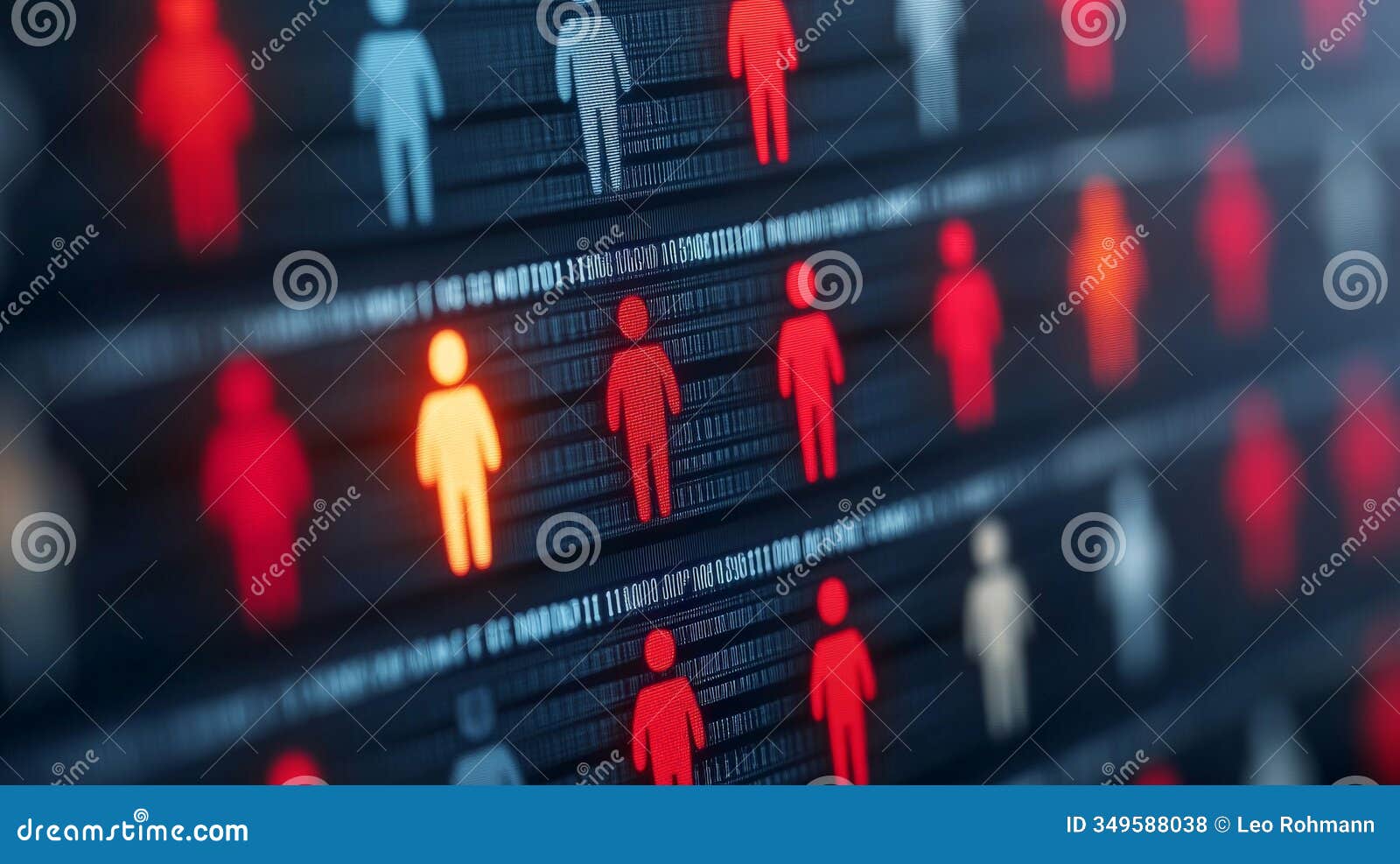 artistic visualization of blue and red human head s dissolving into particle clouds, izing digital transformation, n