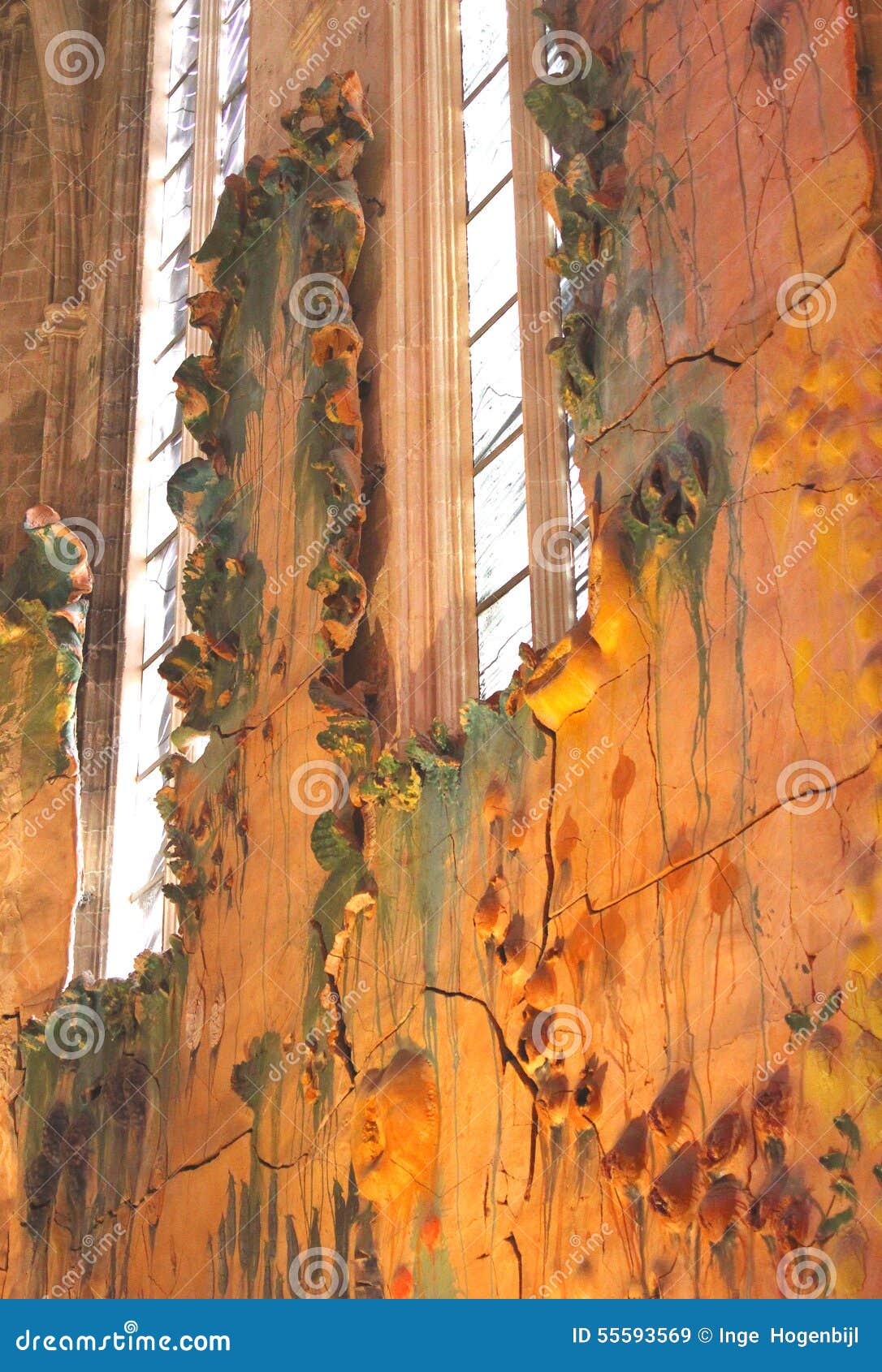 artistic wall in the famous cathedral santa maria (la seu), palma, mallorca