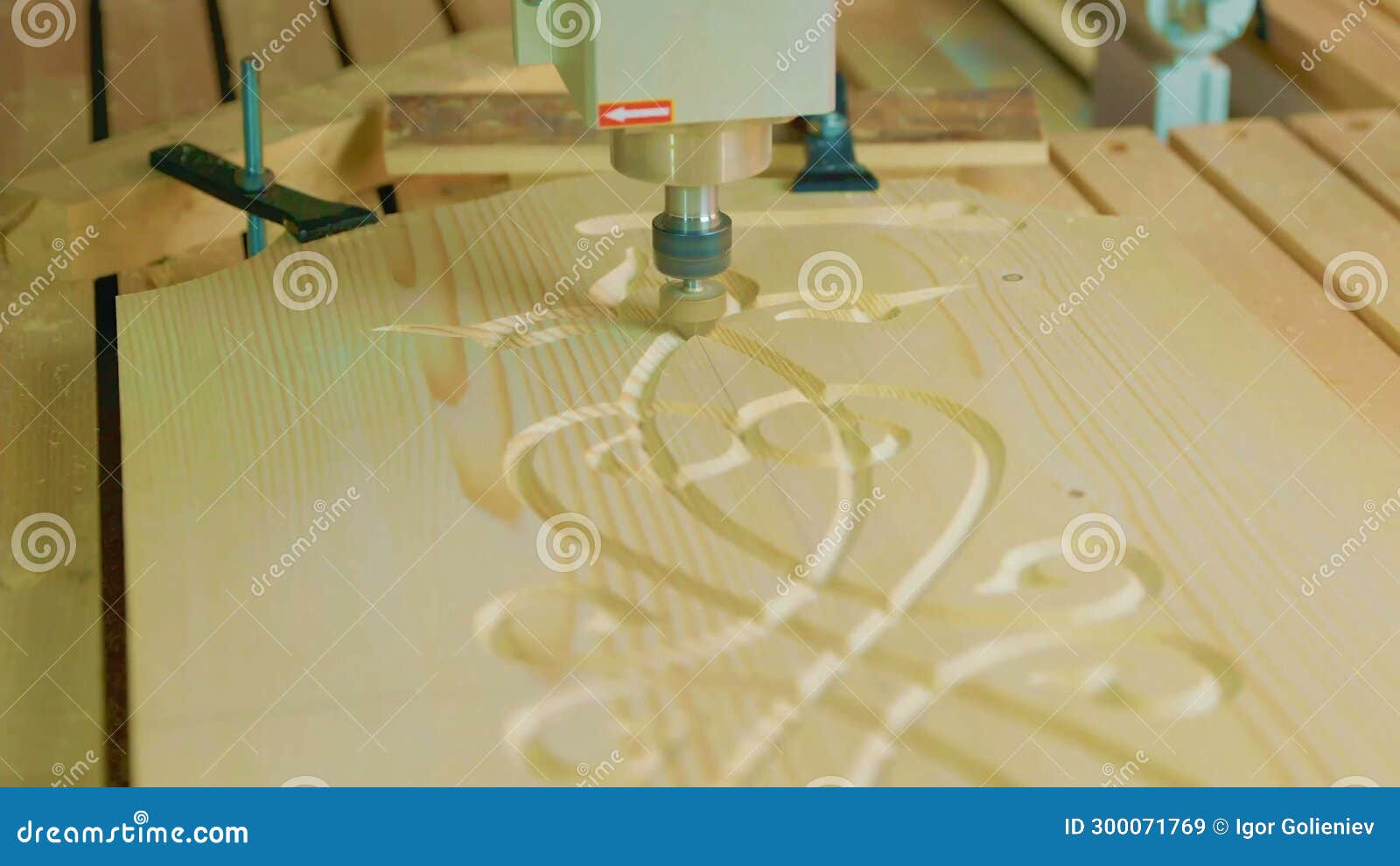 Artistic Wood Processing, Computercontrolled Precision Stock Image