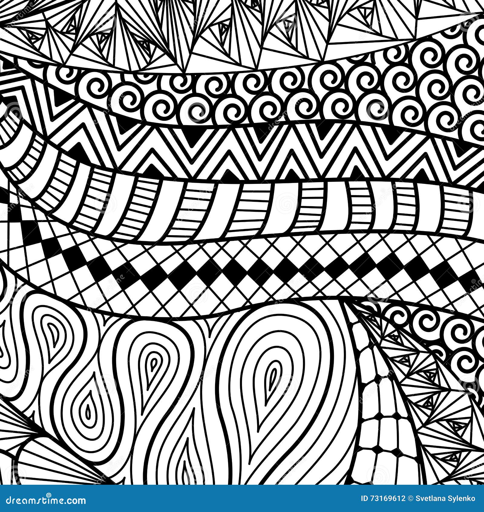 Artistically Ethnic Pattern. Stock Vector - Illustration of doodle ...