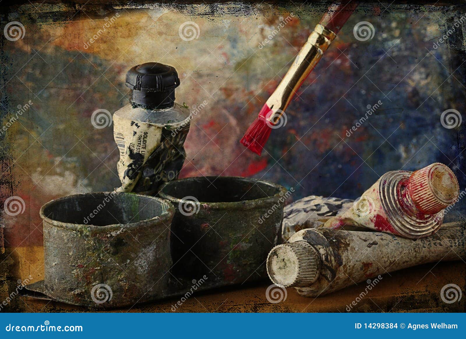 Artists Brush and Oil Paint Set Up Stock Photo Image of abstract