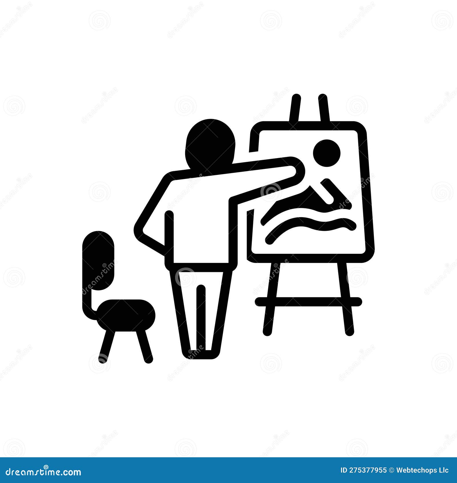 Black Solid Icon for Artists, Artiste and Creator Stock Vector