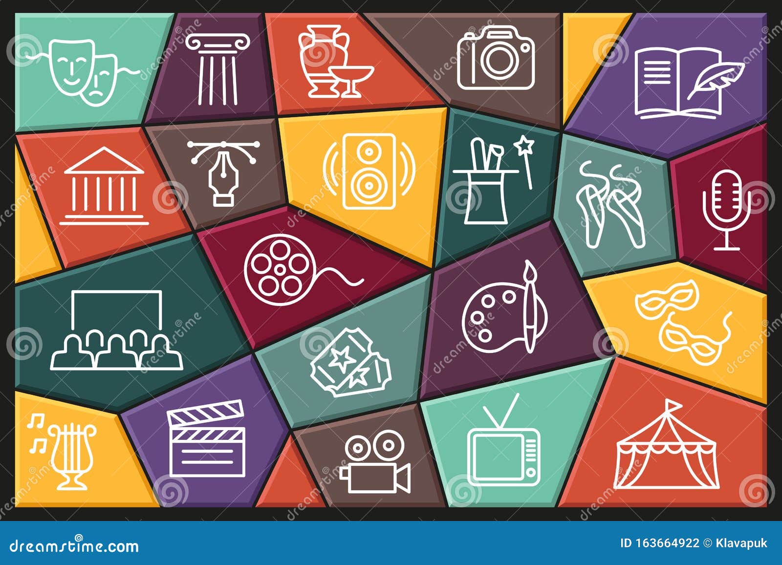 Arts and Entertainment Icon Set. Collection of Vector Icons with
