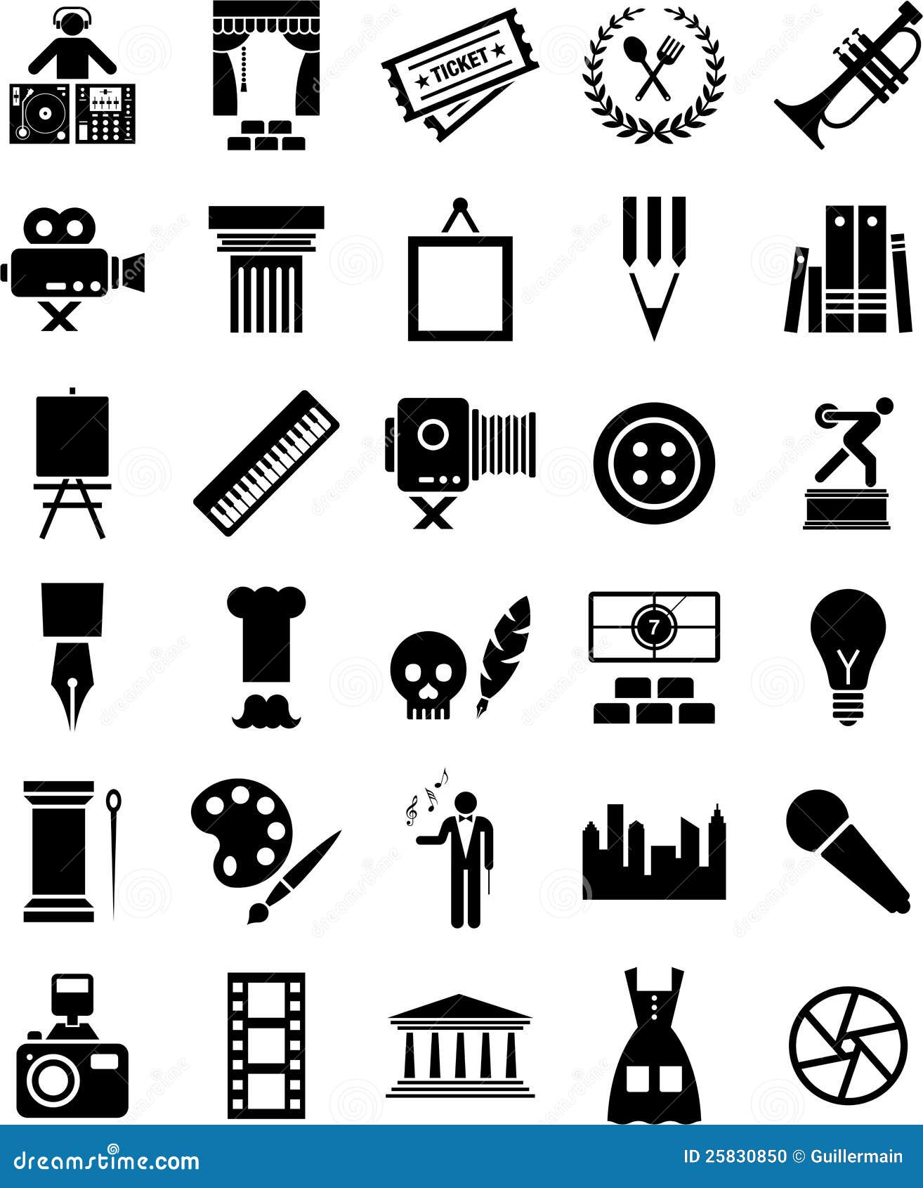  Arts  icons stock vector Illustration of image 