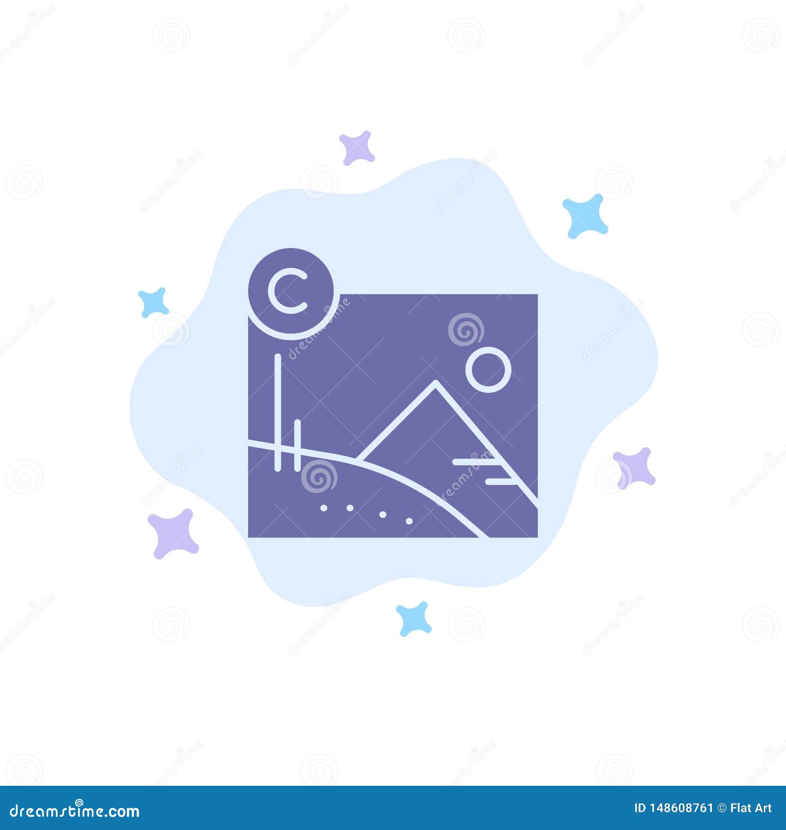 Artwork, Business, Copyright, Copyrighted Blue Icon On Abstract Cloud