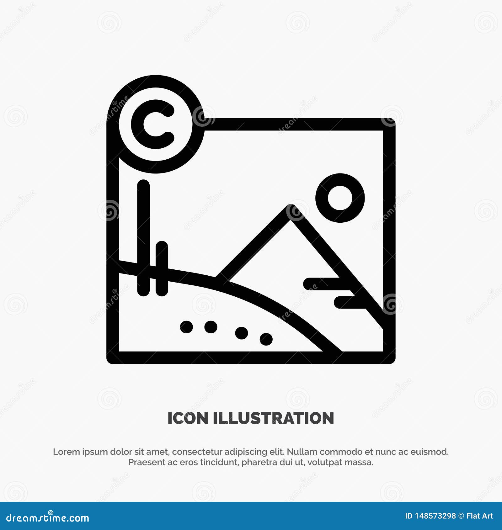 Artwork, Business, Copyright, Copyrighted Line Icon Vector Stock Vector