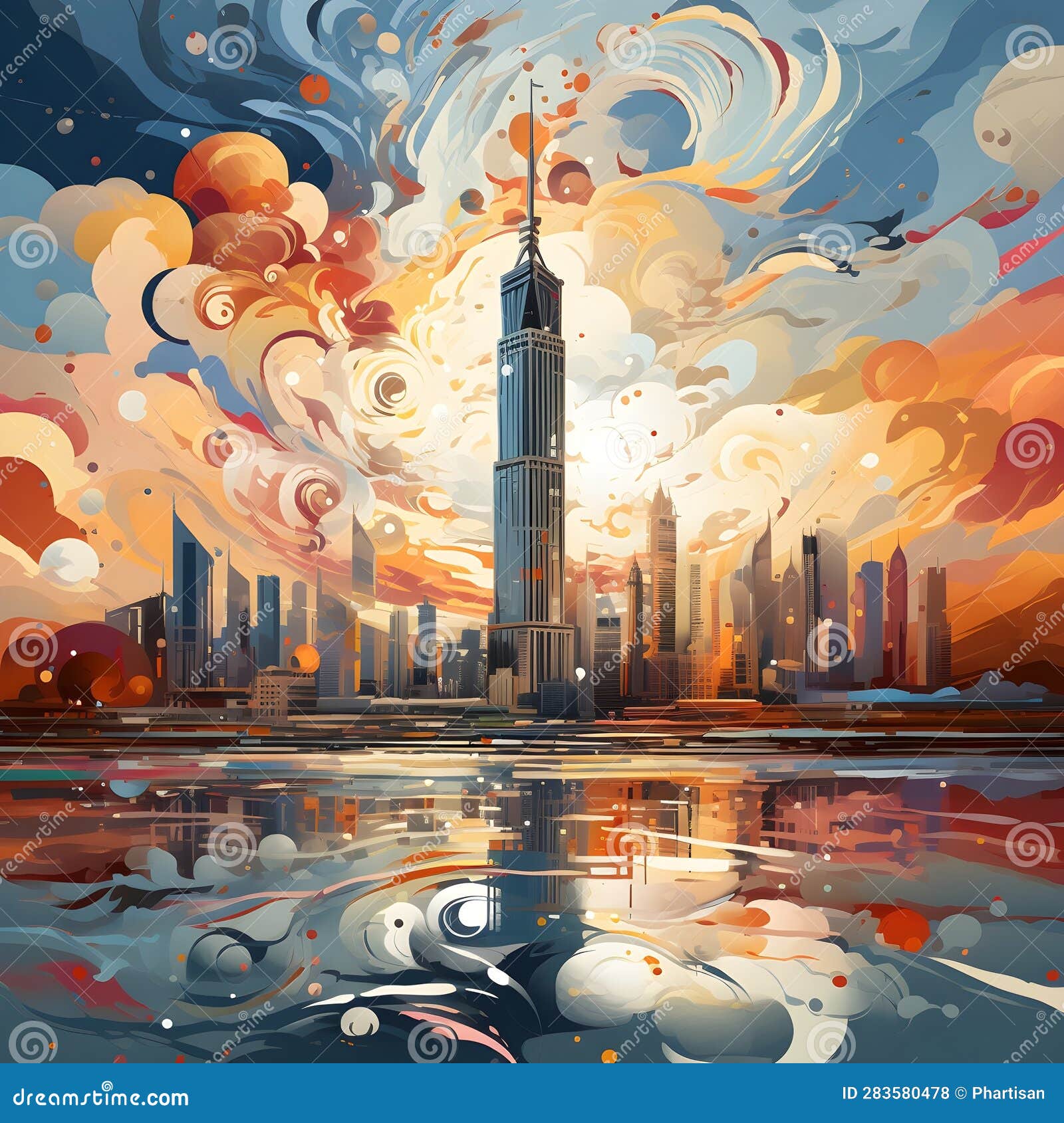 Macau Tapestry: Where East Meets West in a Dynamic Skyline Stock Illustration - Illustration of 