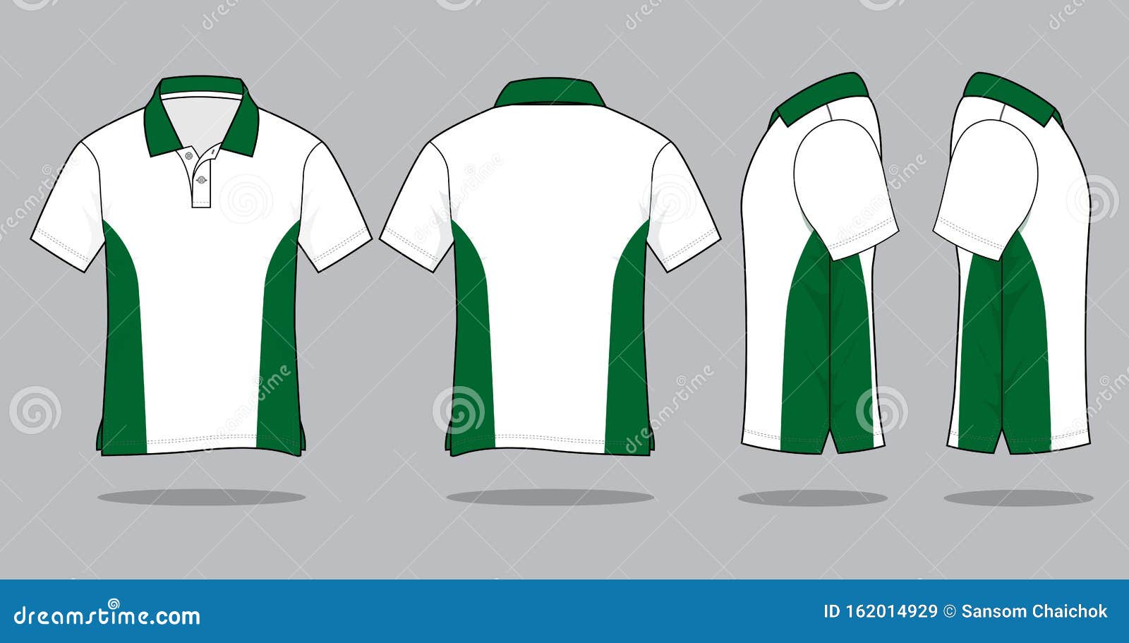 Green Polo Shirt Template