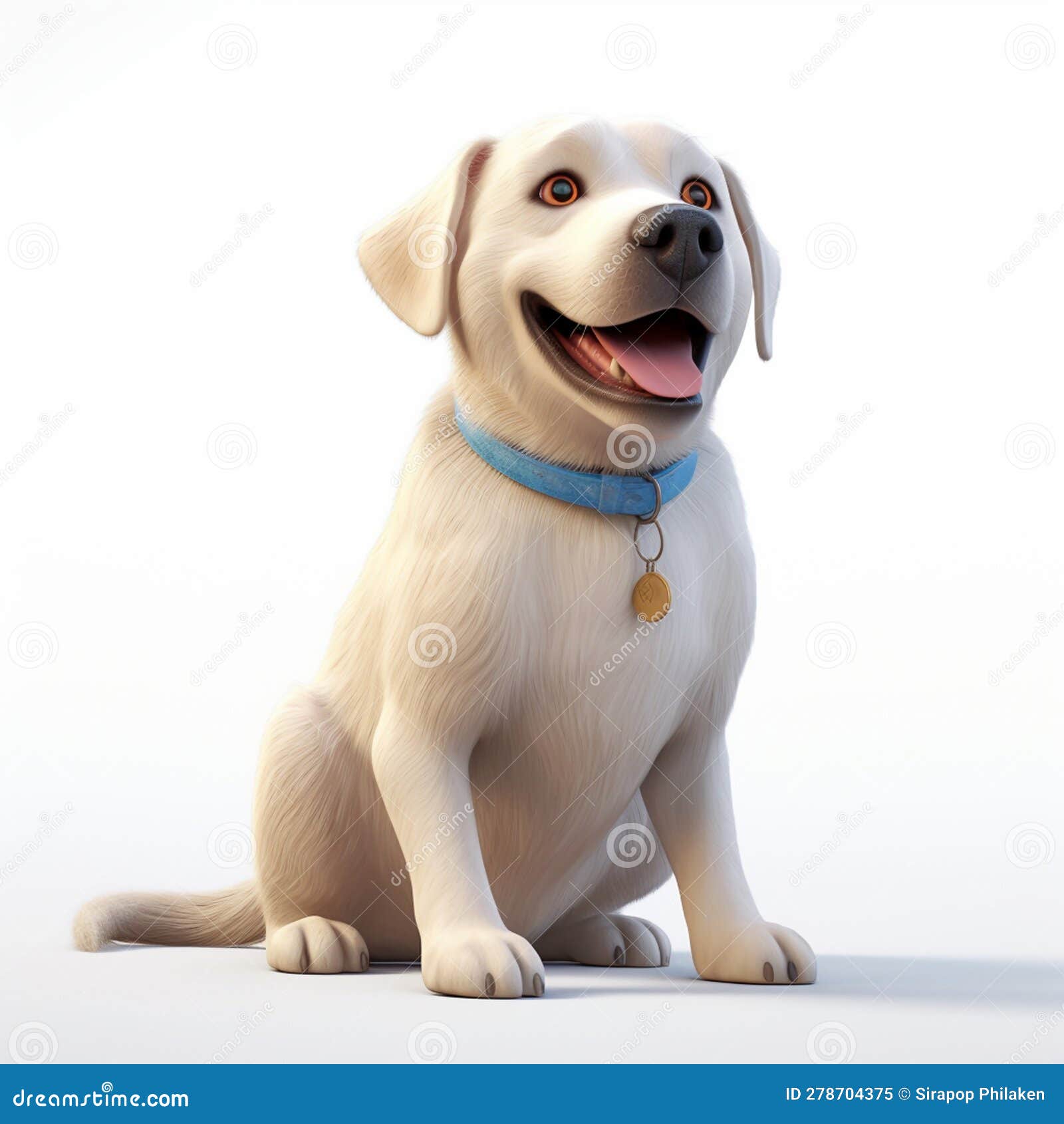 the cartoon labrador's vermeer-inspired aura. ai generated