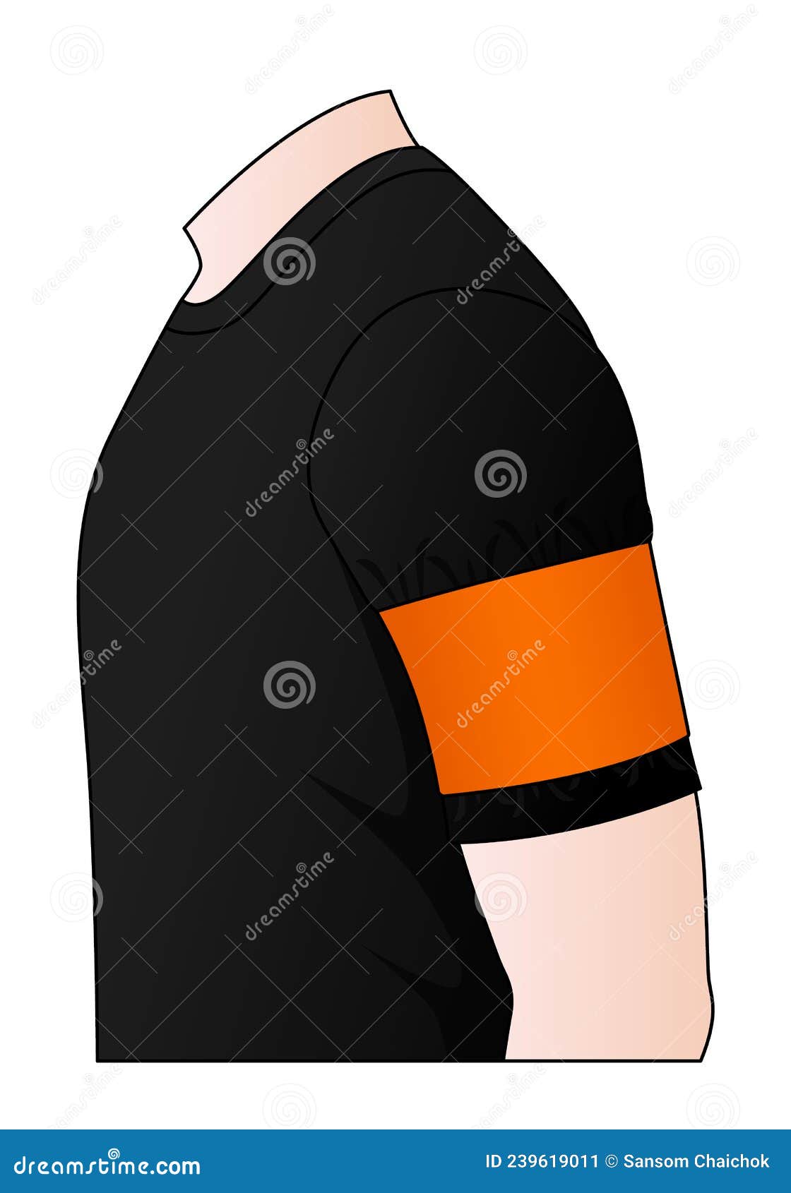 Blank Orange Armband Captain Pattern Template Stock Vector