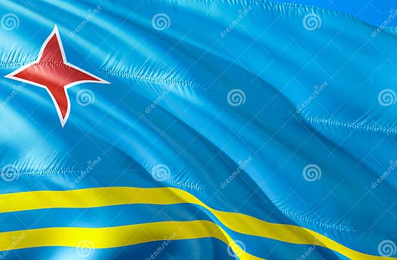 aruba-flag-3d-waving-flag-design-the-national-symbol-of-aruba-3d