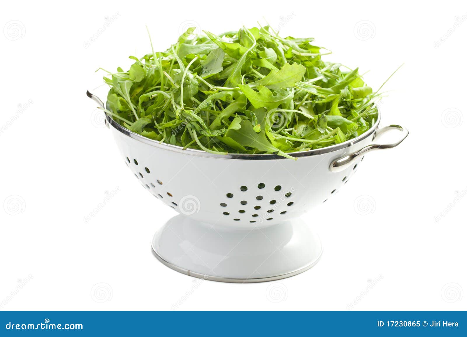 Arugula Leaves in White Colander Stock Image Image of pile, cooking