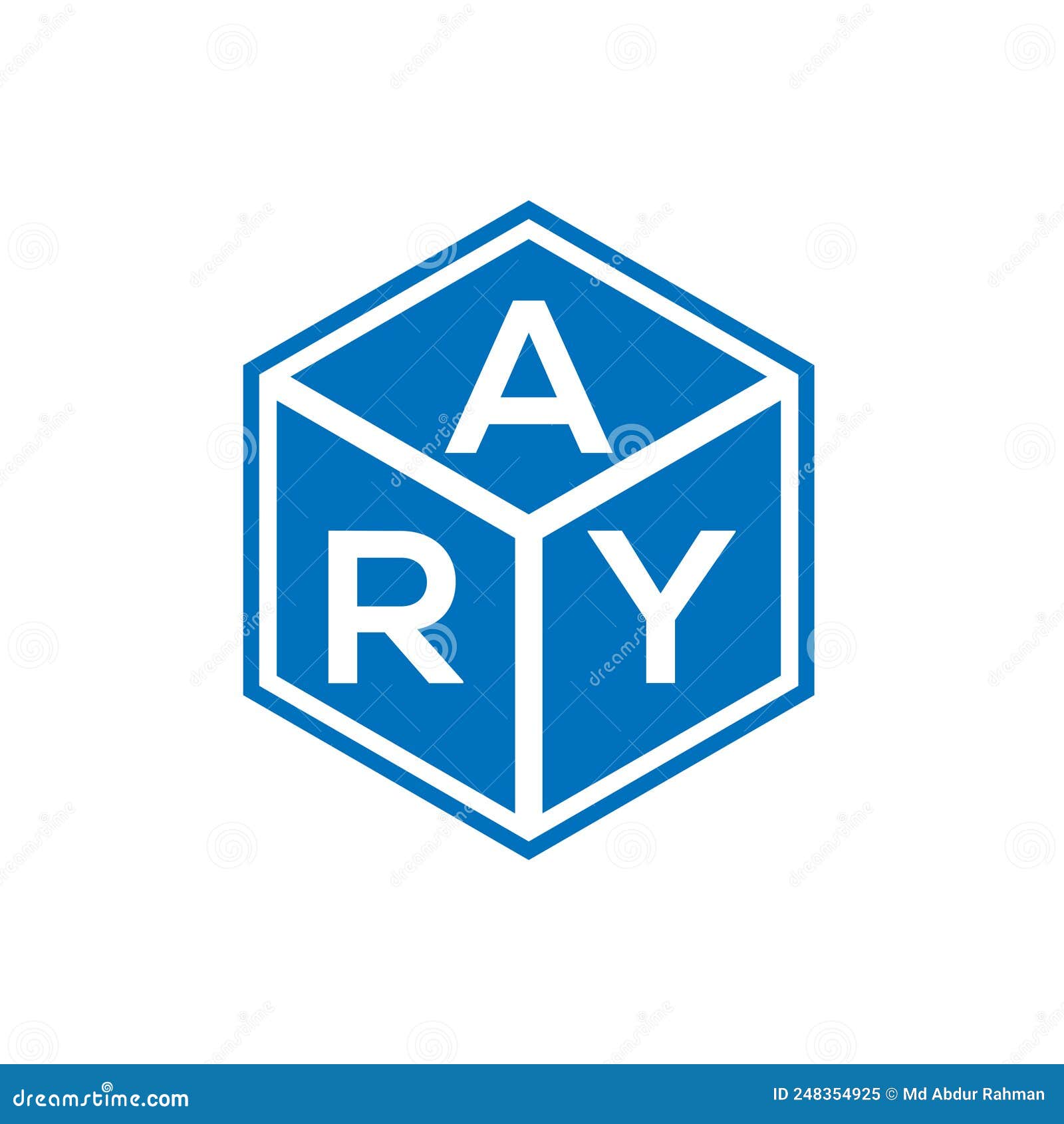 ARY Letter Logo Design On Black Background. ARY Creative Initials