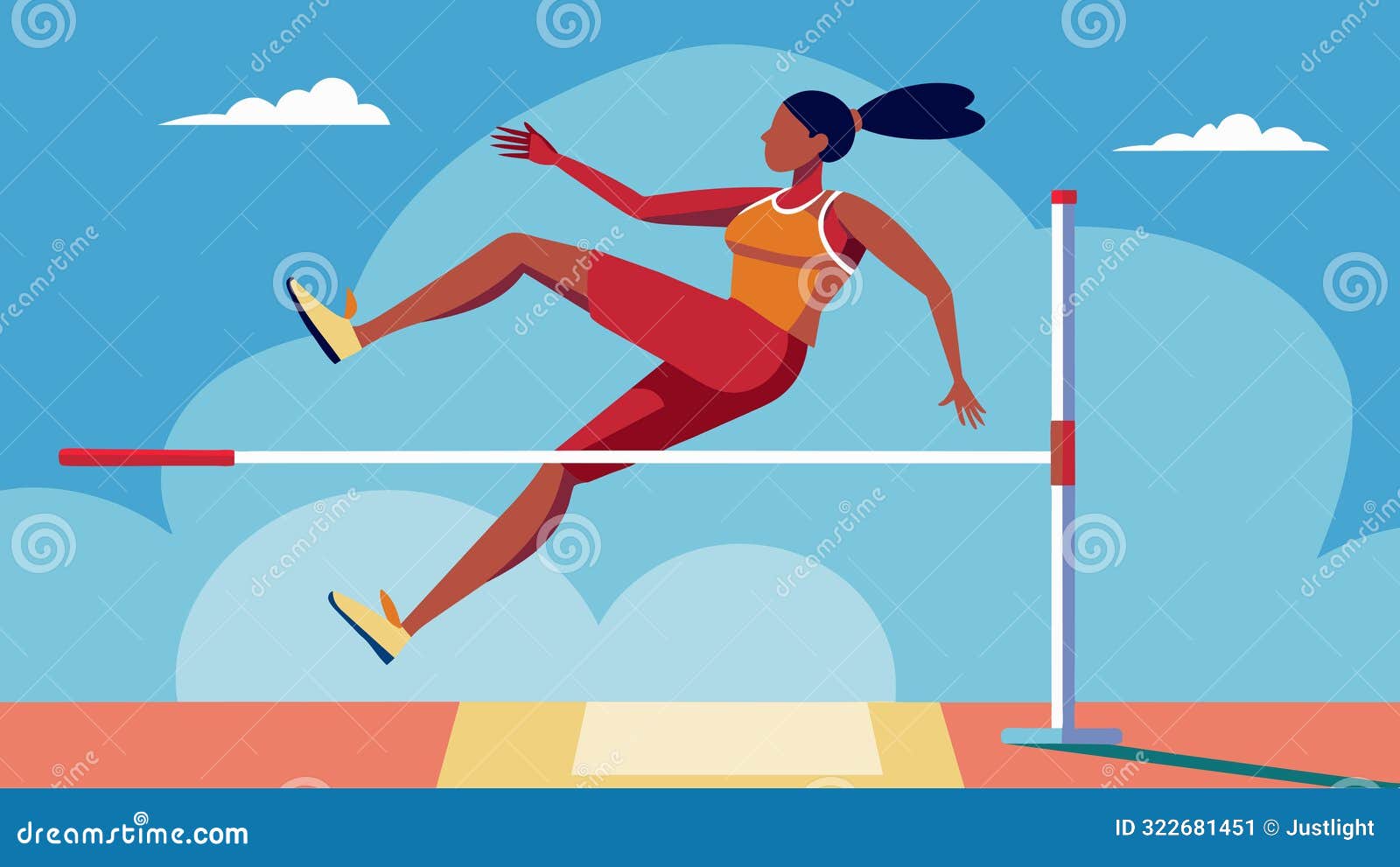 as she approaches the high jump bar the athlete visualizes her perfect form and propels herself over with grace and