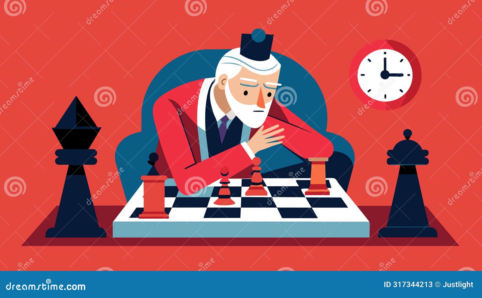 as the clock ticks the grandmaster maintains his unbreakable focus his every move calculated and precise.. 