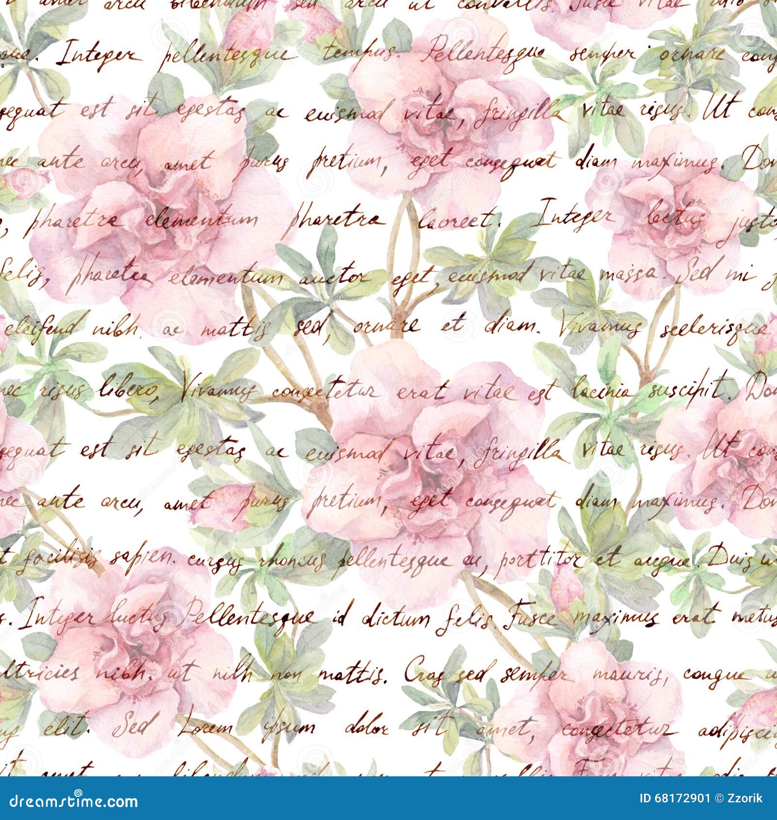As Flores E O Vintage Cor-de-rosa Do Camelia Cobrem a Letra Do Texto  Watercolor Repetindo O Teste Padrão Floral Retro Ilustração Stock -  Ilustração de repetir, jardim: 68172901