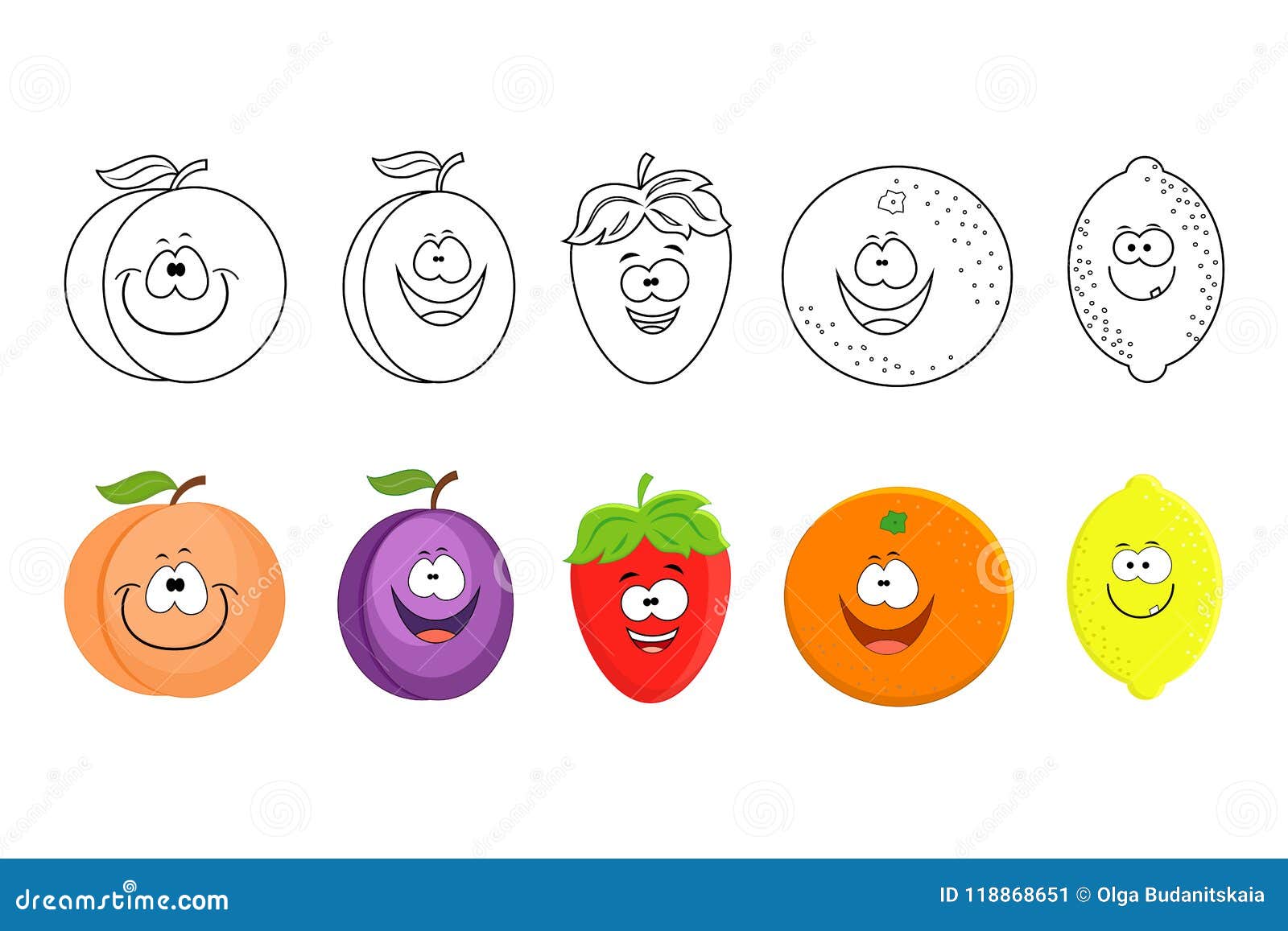 Desenho de frutas para colorir para crianças