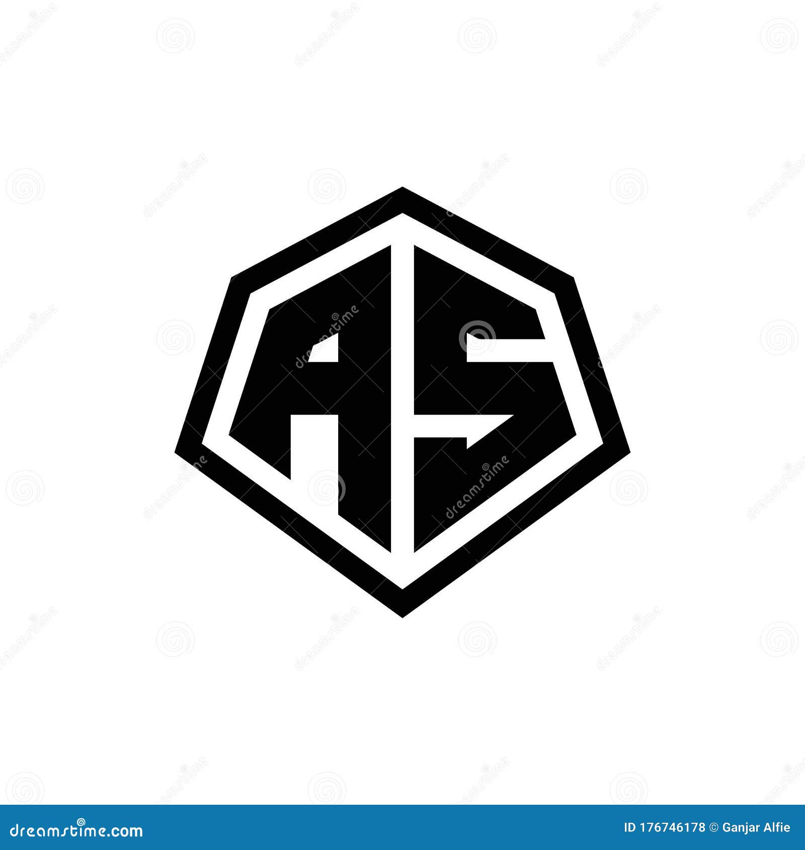 Letter Logo Monogram Hexagon Emblem Shape Stripes Outline Style Design  Stock Photo by ©priyo181290@gmail.com 663227084