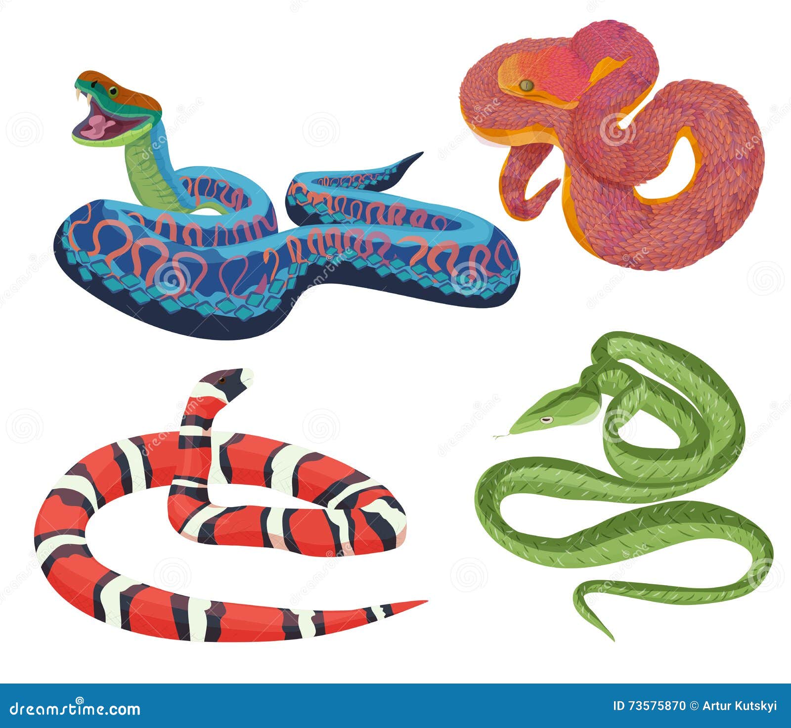 Vetores de Snake Cobra Azul Dos Desenhos Animados Icon Ilustração Vetorial  e mais imagens de Abstrato - iStock