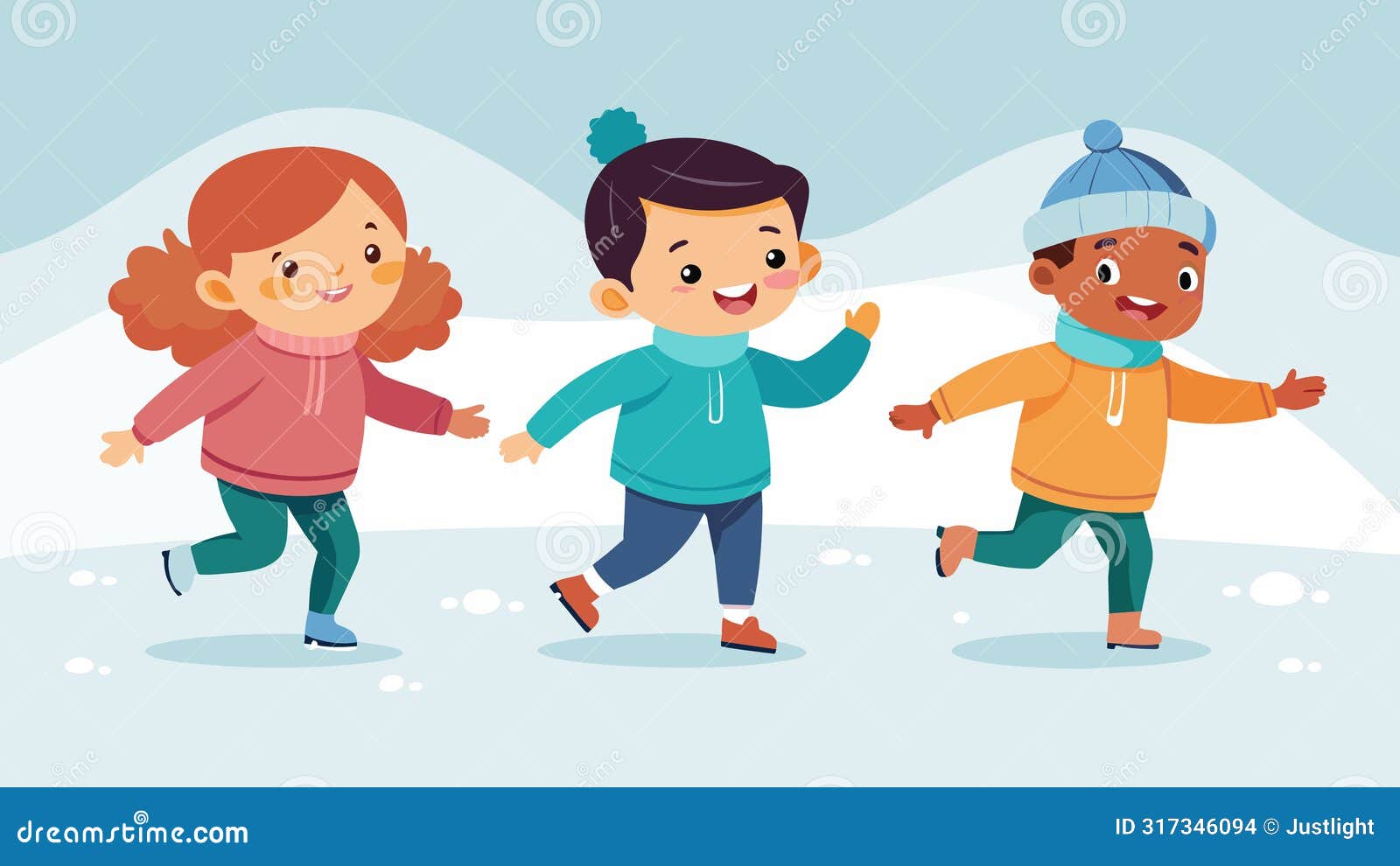 as they take their first wobbly strides on the ice a group of toddlers squeal with excitement and hold each others hands