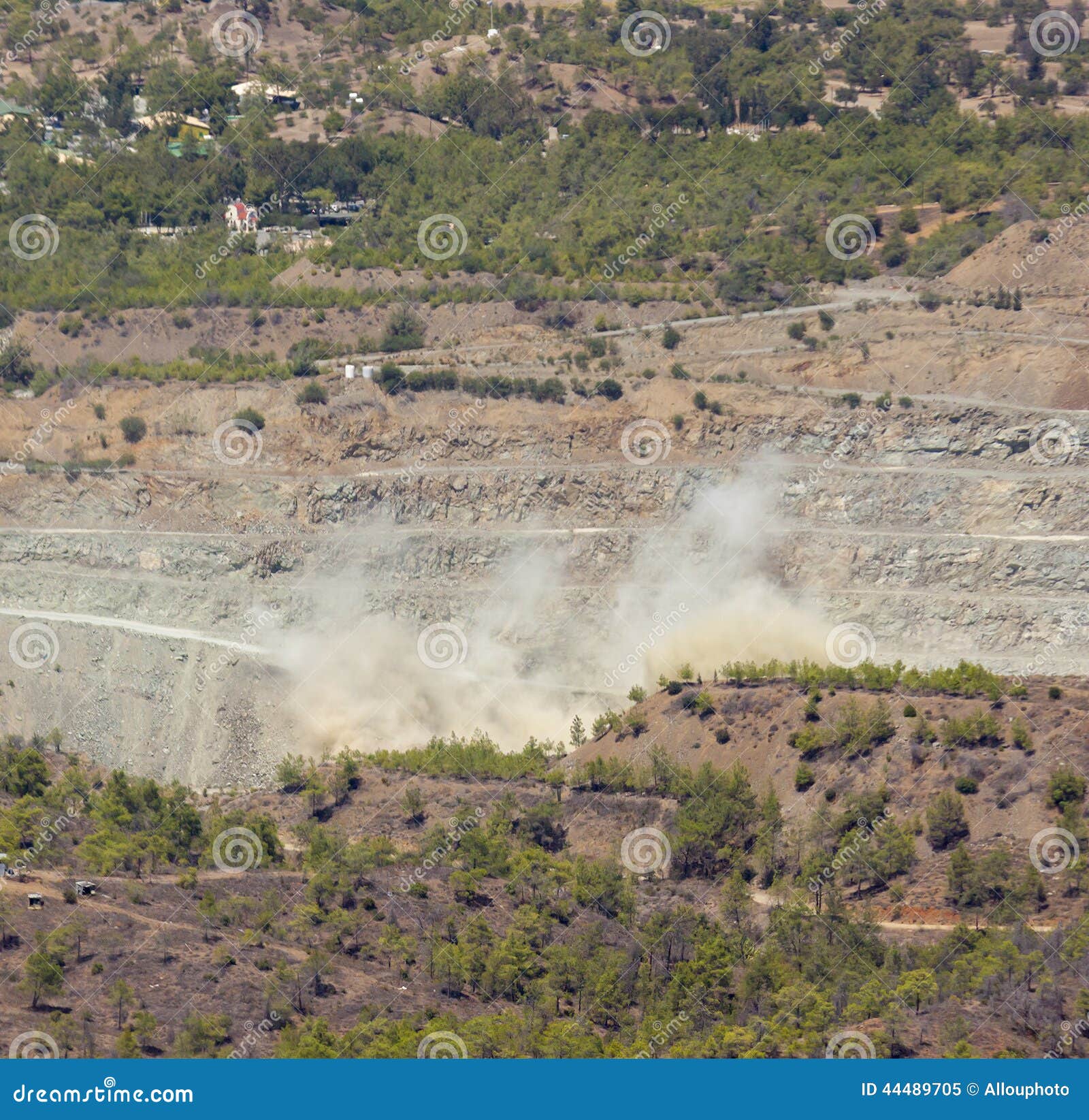Asbestos Mining Explosion in Cyprus Stock Image Image of white