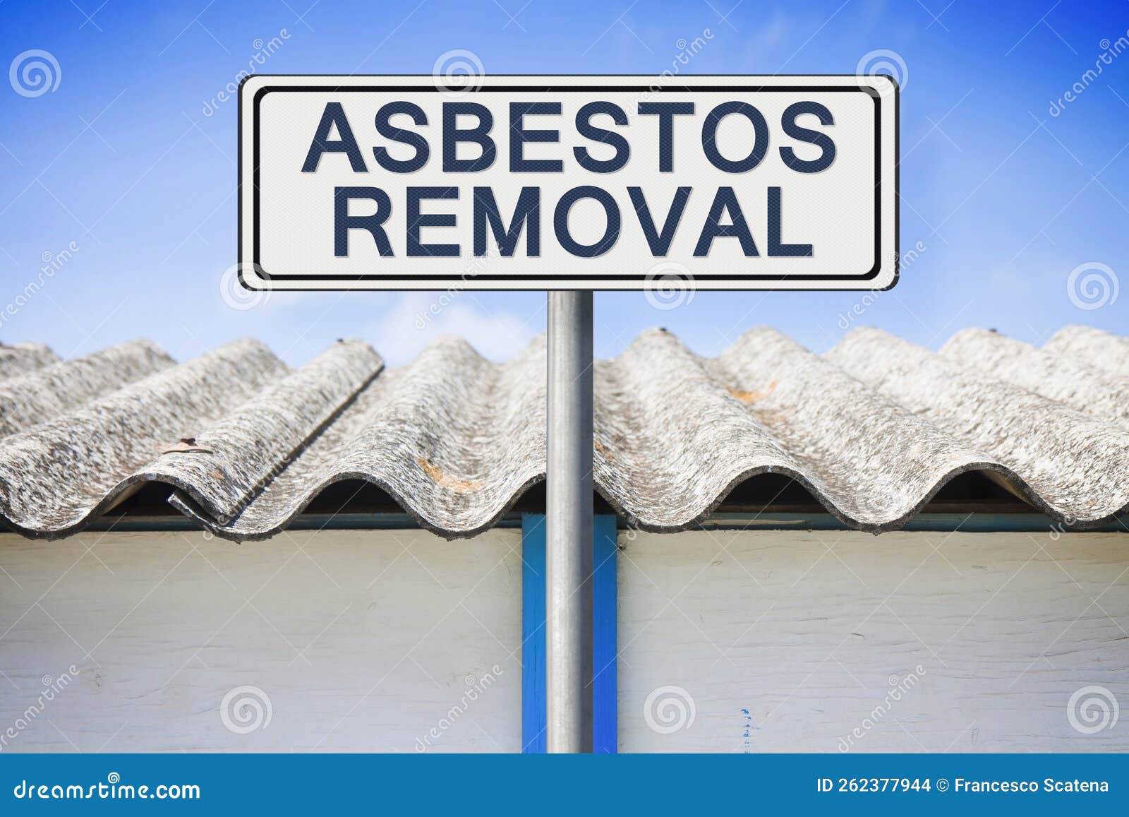 asbestos removal concept image with text written on a placard