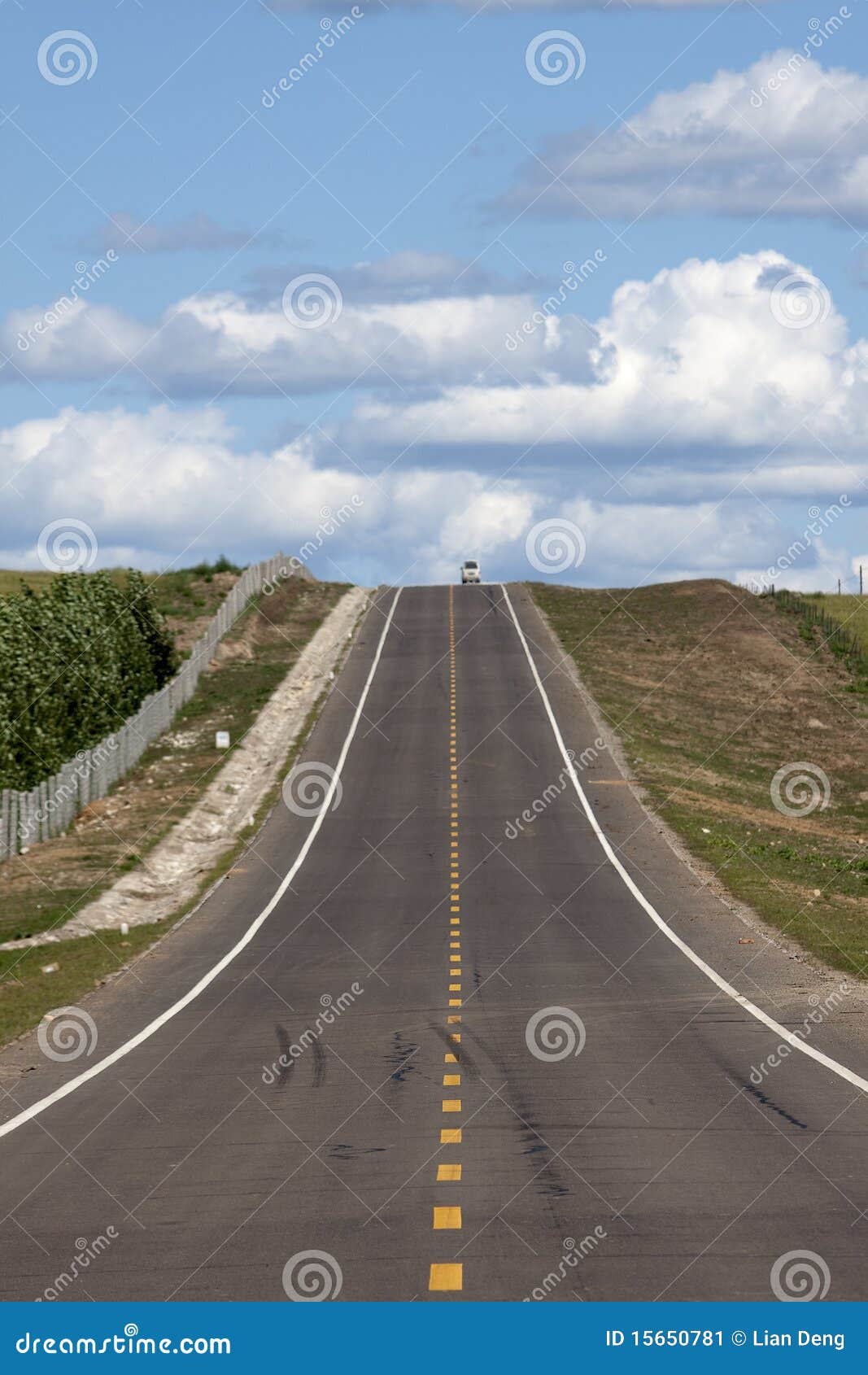 Ascending asphalt road