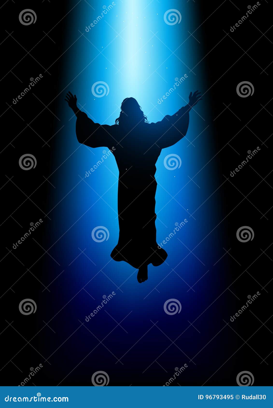 Ascension of Jesus Christ stock vector. Illustration of blessing ...