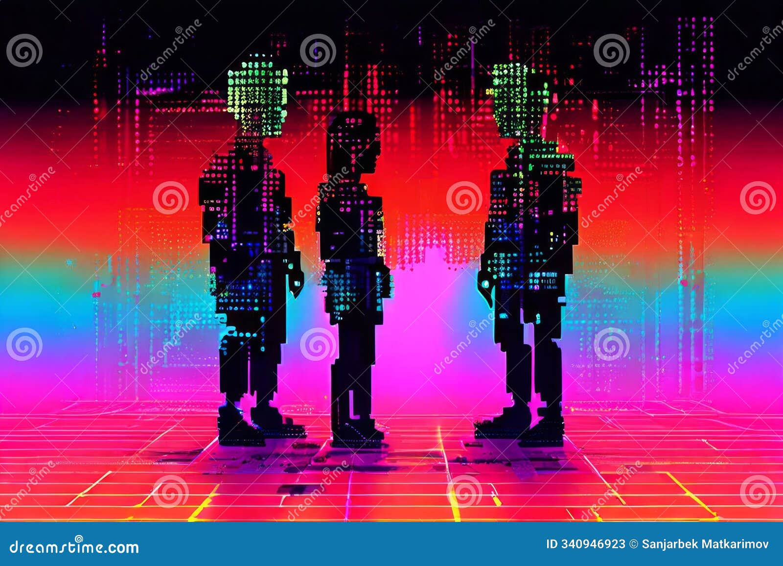 ascii abstract a modern digital collage with pixelated ascii art