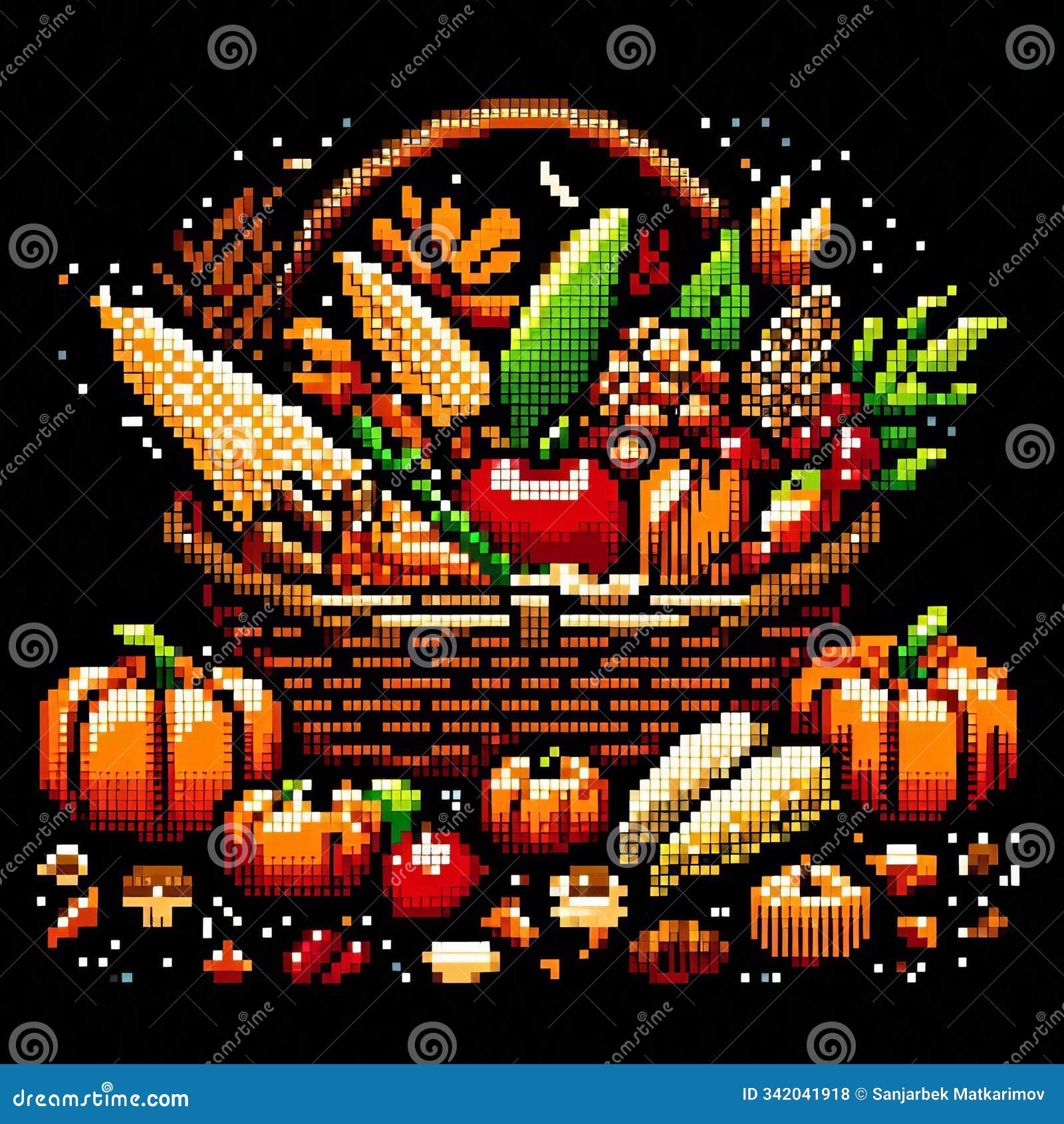 Ascii harvest create an ascii art image of a digital harvest sho stock