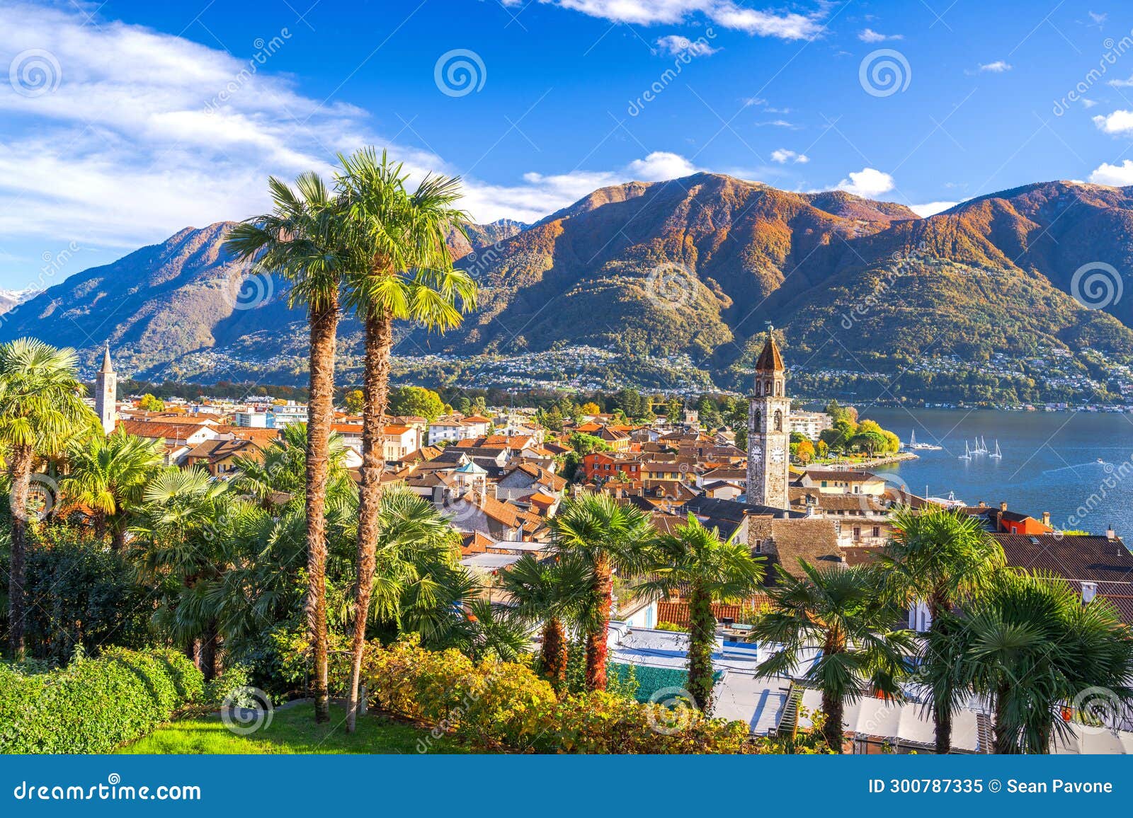 ascona, switzerland townscape on the shores of lake maggiore