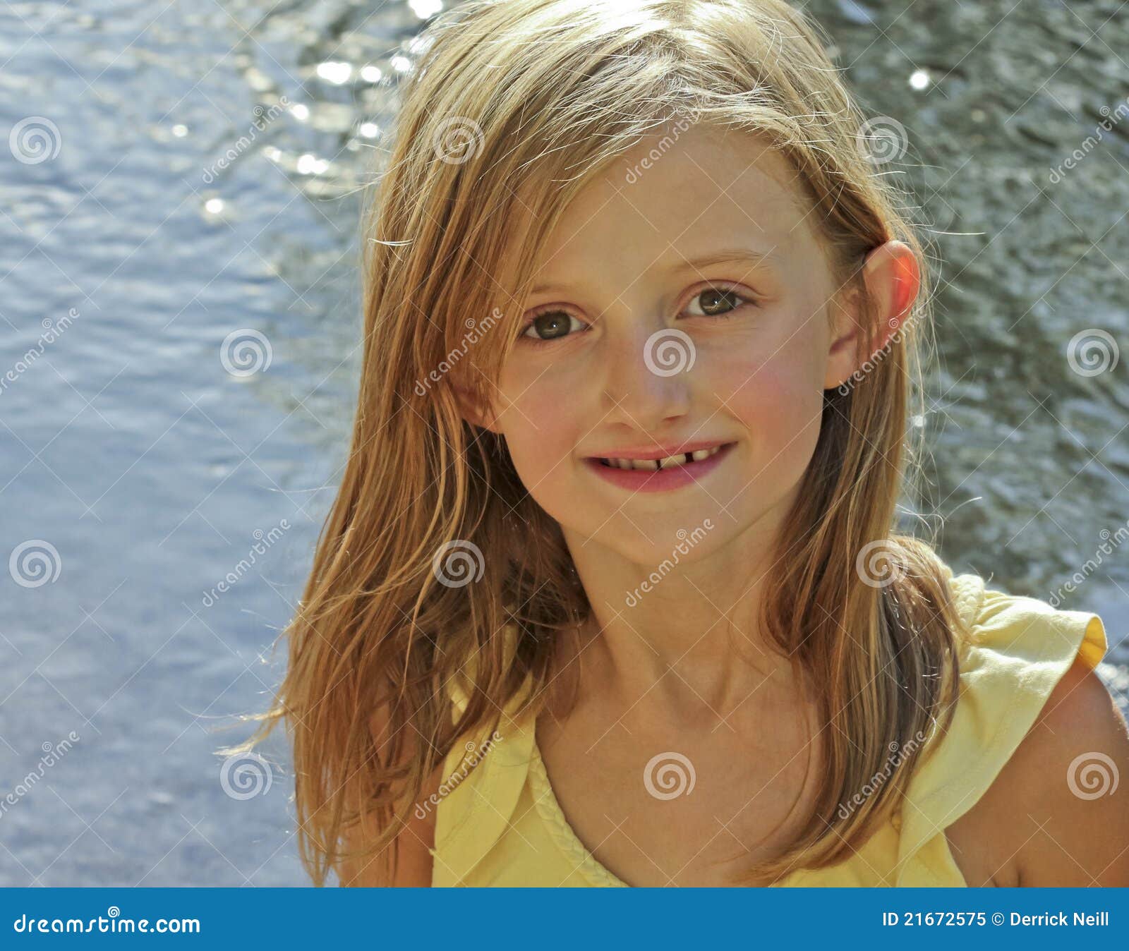 An Ash Blonde Little Girl With Hazel Eyes Stock Image