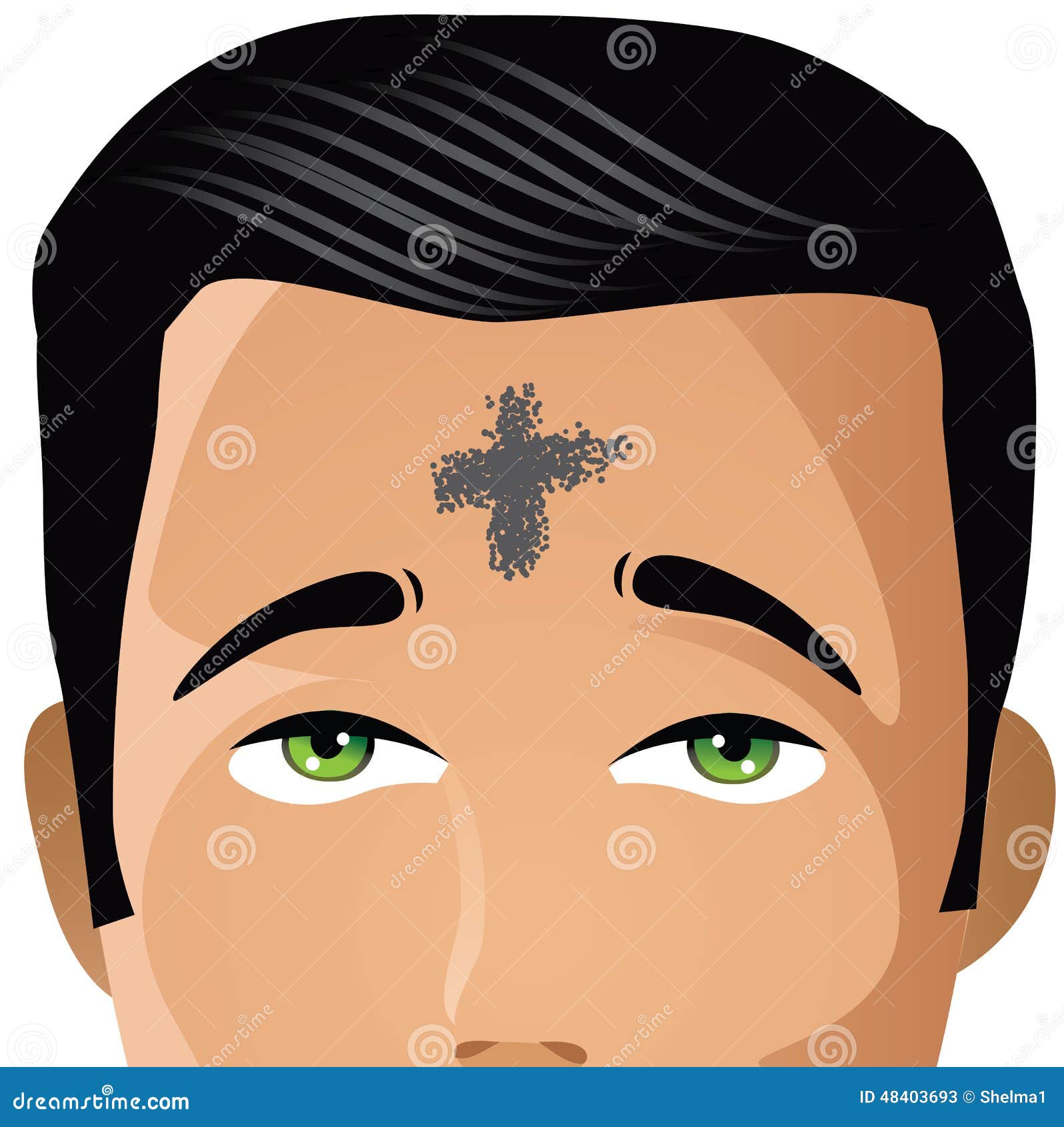 Miercoles de Ceniza, Ash Wednesday Spanish text, Christian tradition vector  emblem Stock Vector