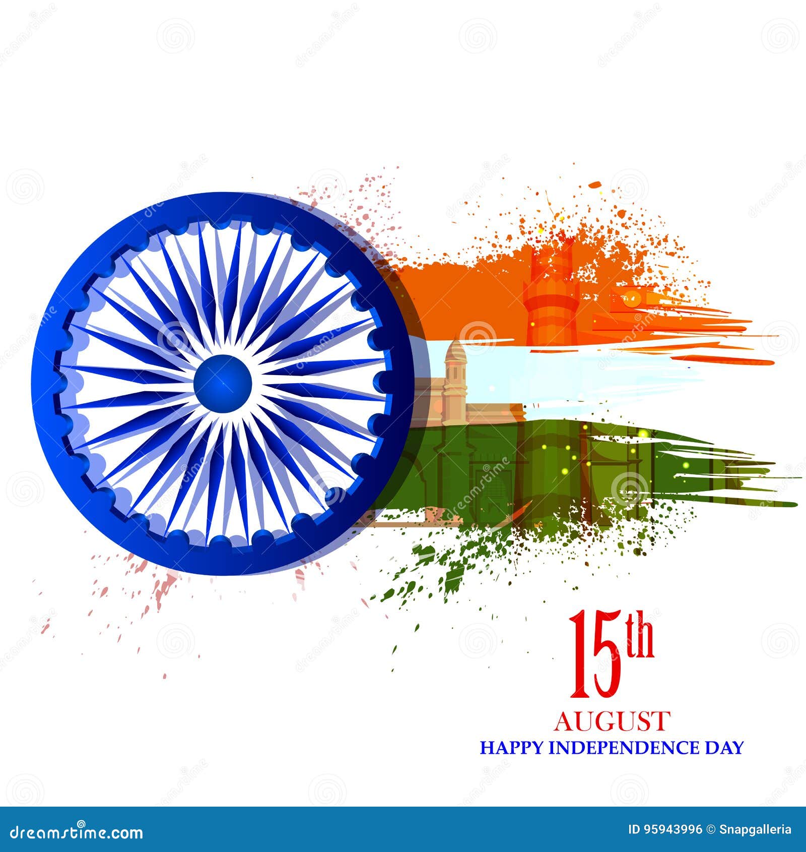 Ashoka Chakra on Happy Independence Day of India Background Stock ...