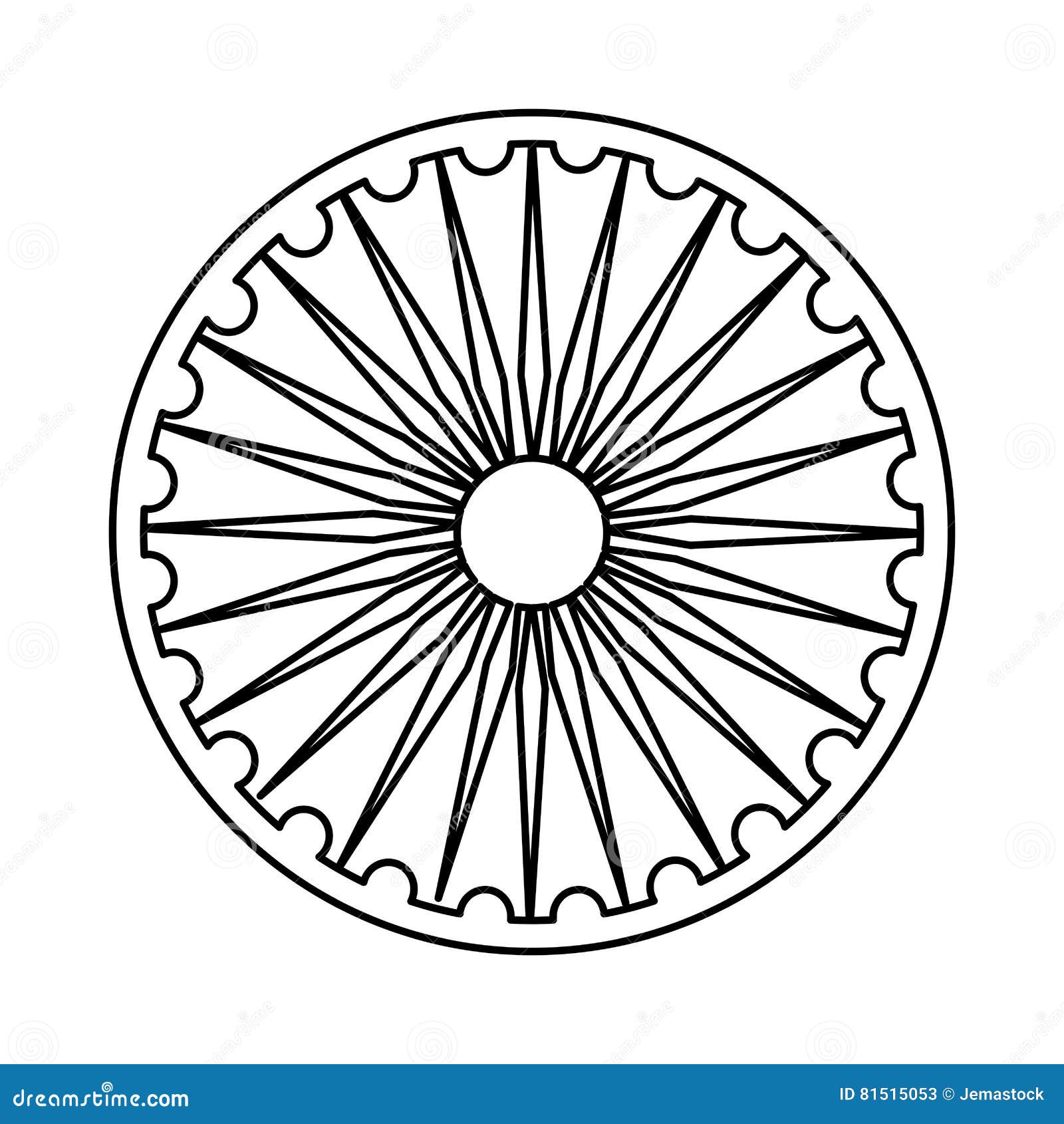 Ashoka Chakra symbol stock vector. Illustration of nationalism 81515053