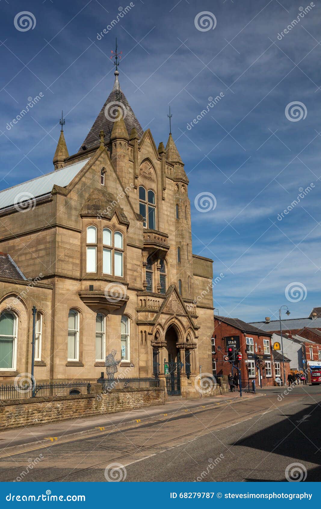 Ashton Old Central Library fotografía editorial. Imagen de unido 68279787