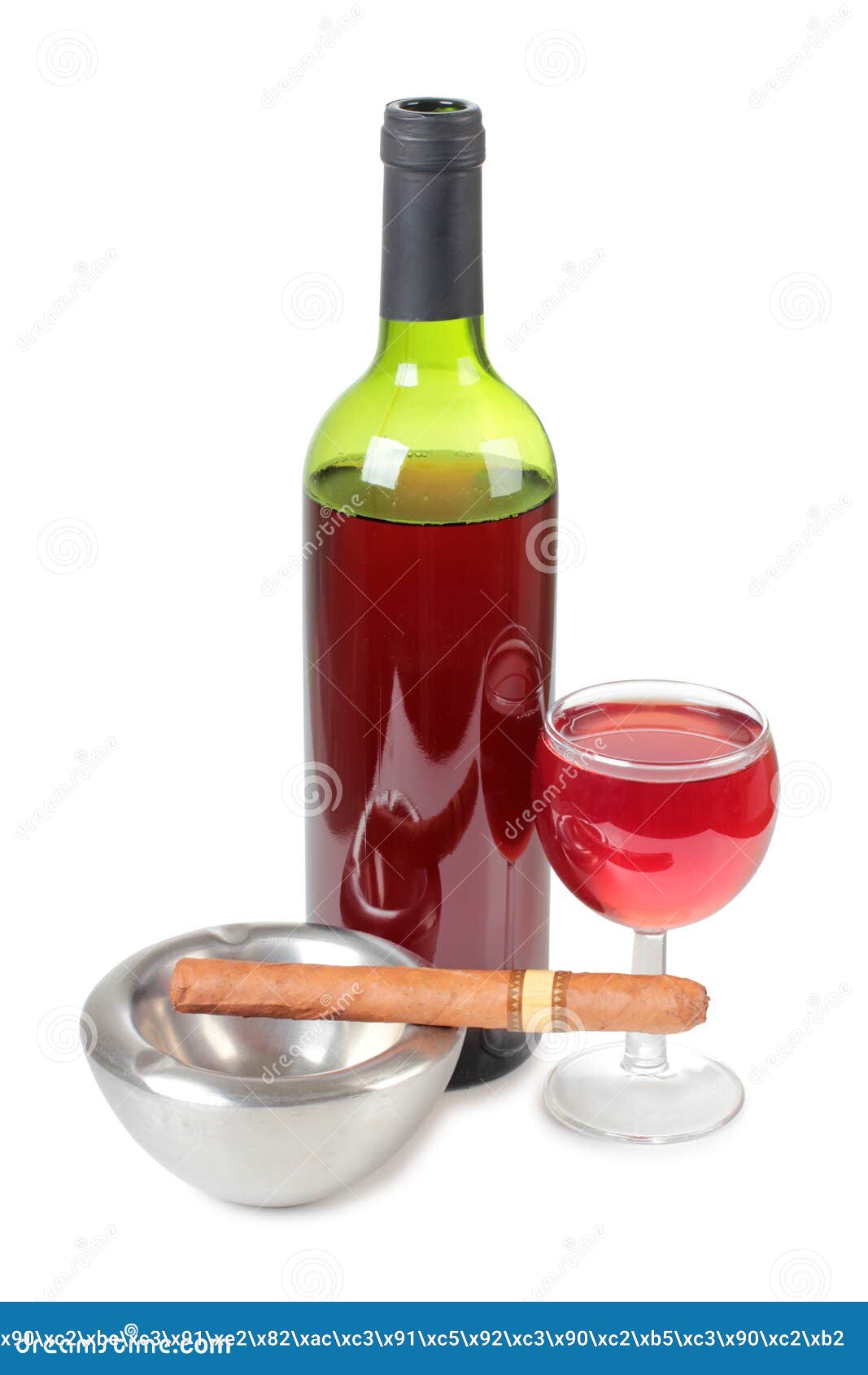 Ashtray and wine stock image. Image of tobacco, cigar 29383549