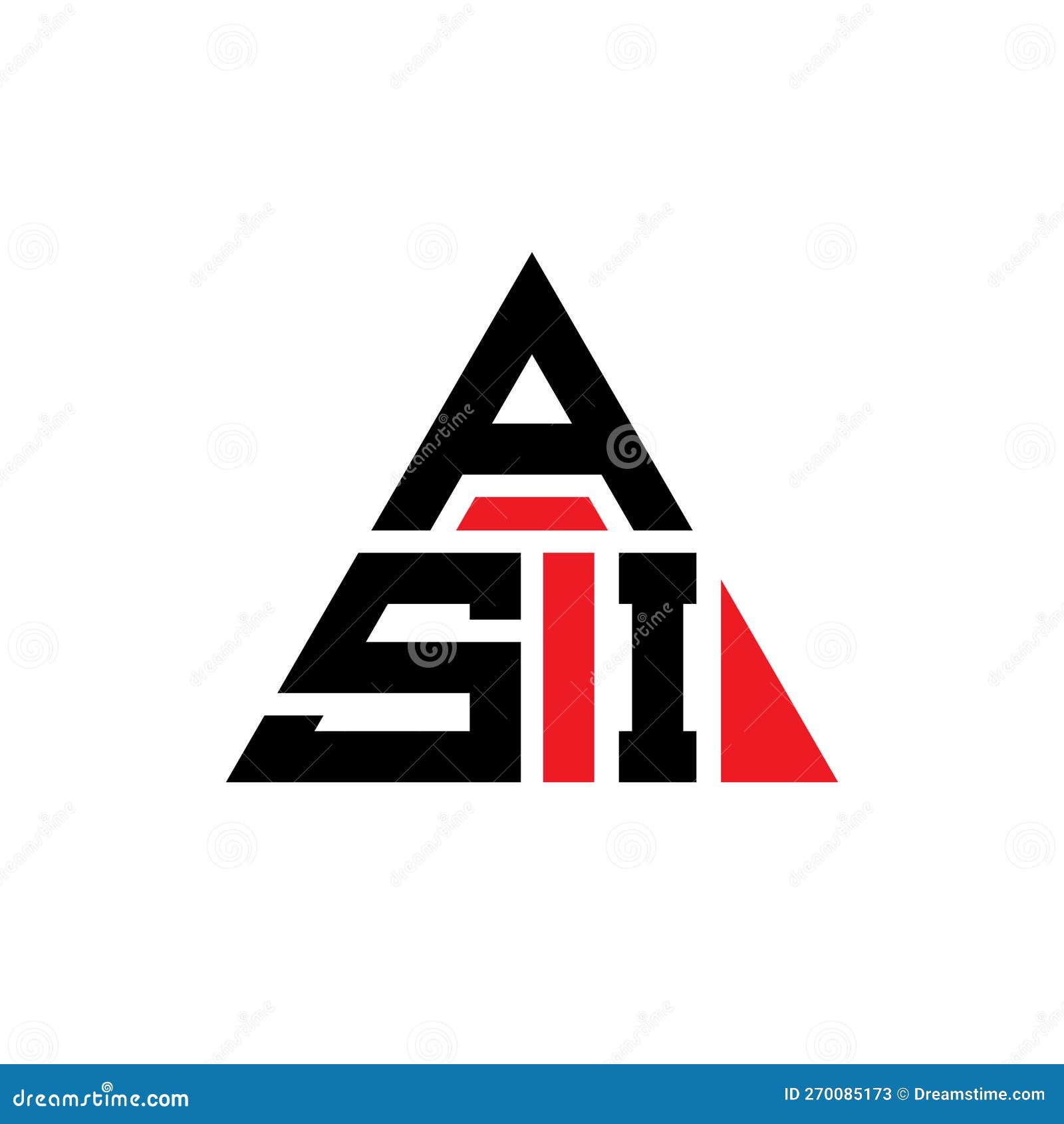 asi triangle letter logo  with triangle . asi triangle logo  monogram. asi triangle  logo template with red