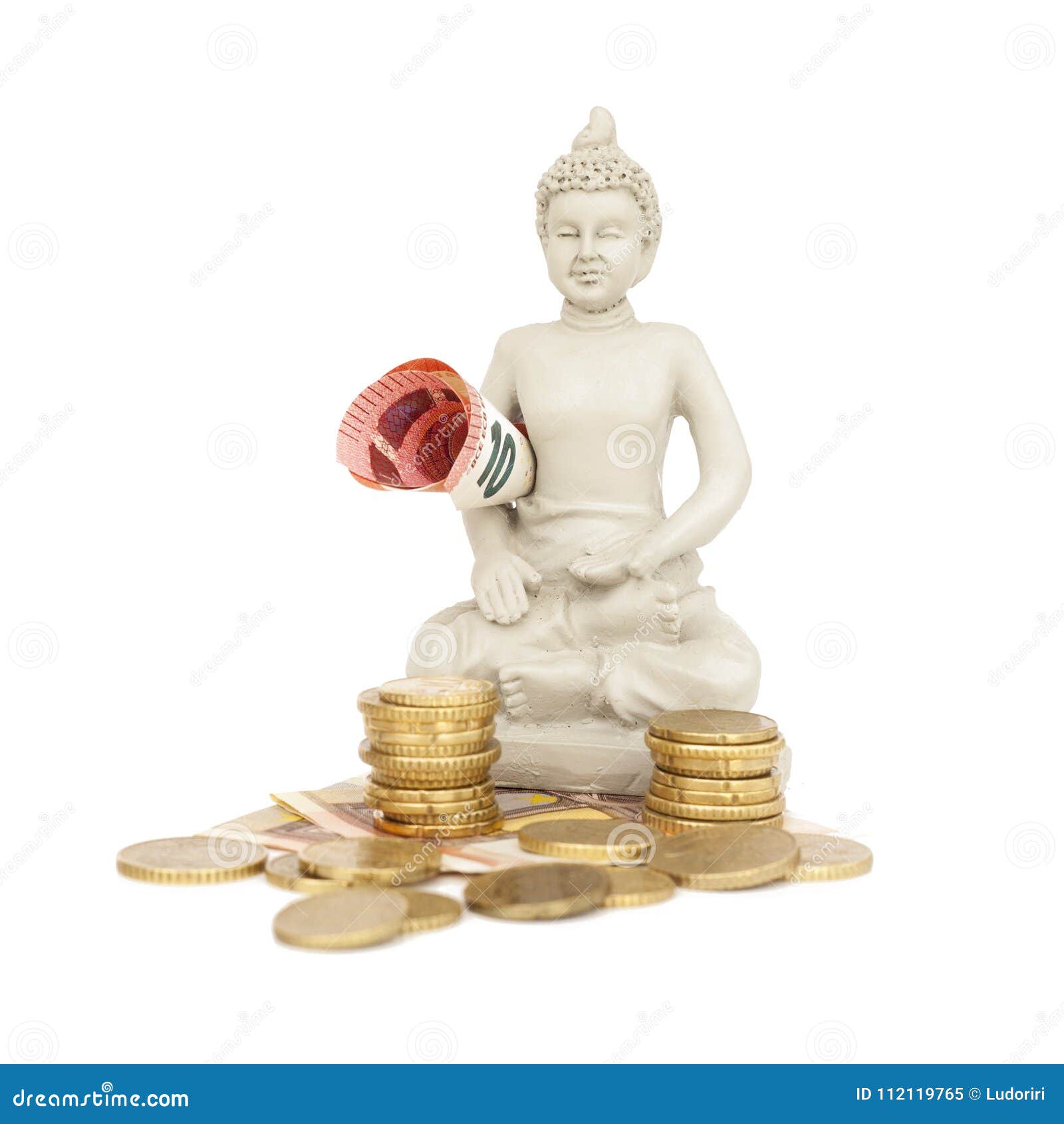 Buddha statue with money stock image. Image of success 112119765