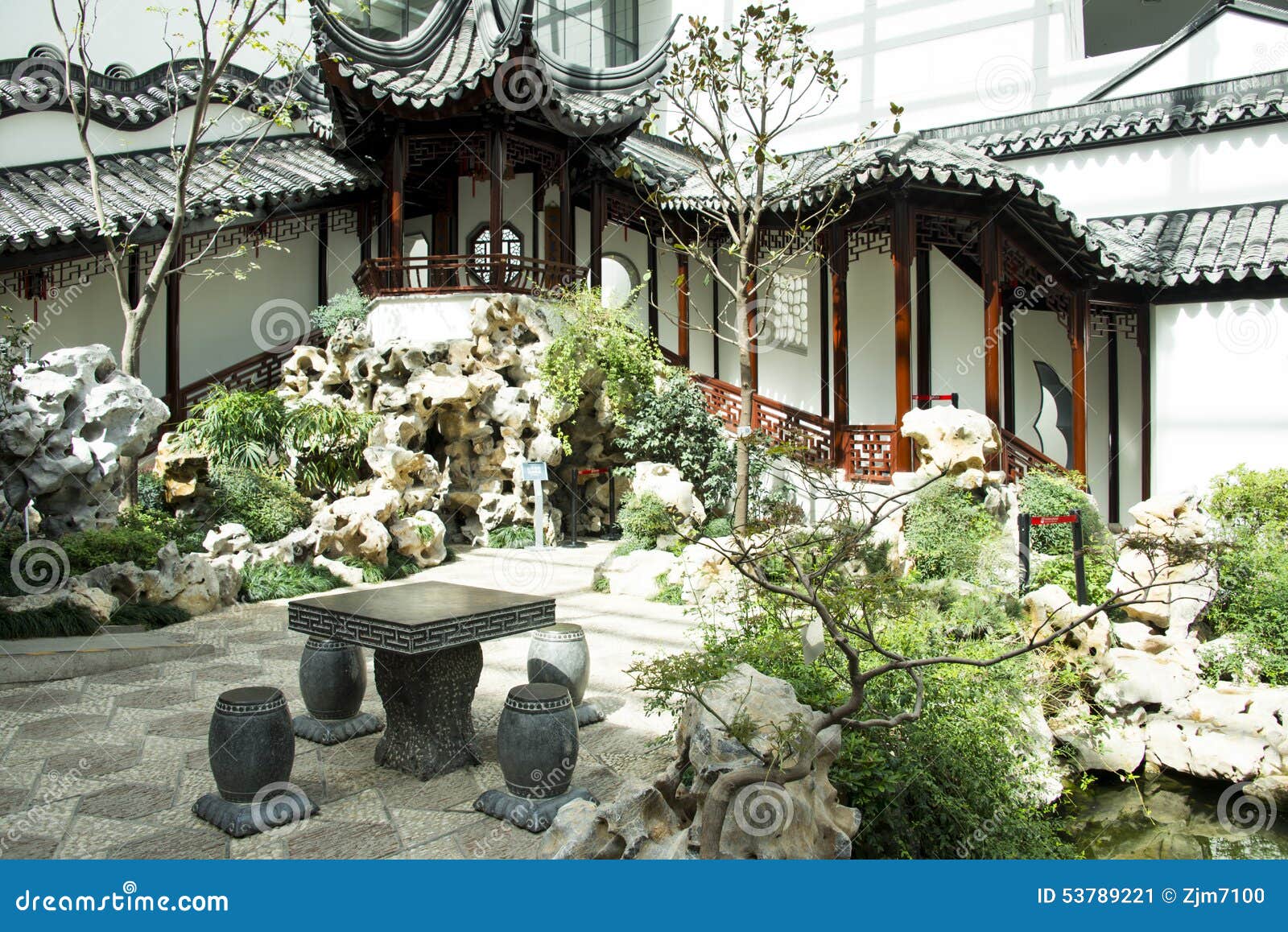 Asia Chinese Beijing China Garden Museum Indoor Courtyard